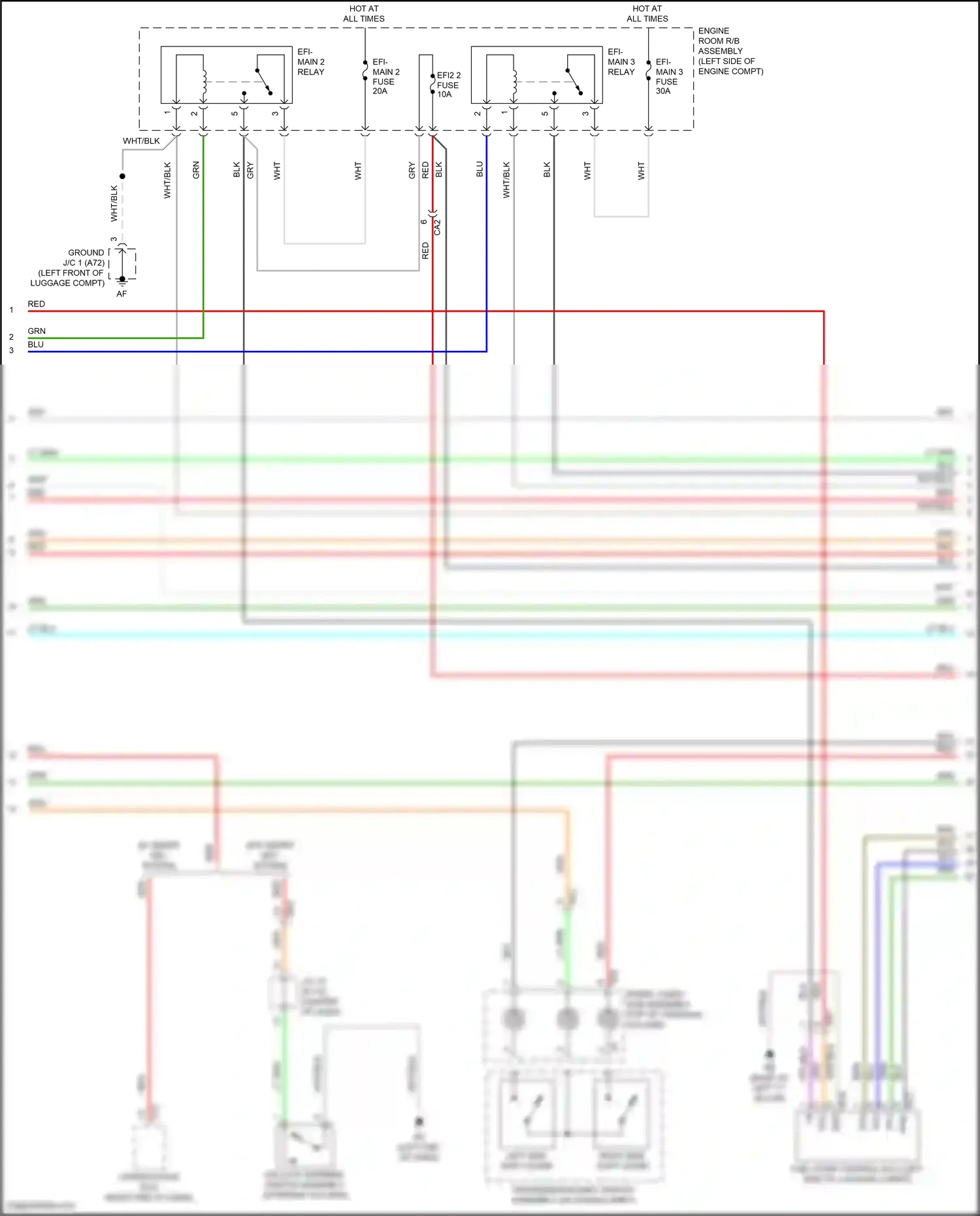 Wiring diagram right side shift down for Toyota Camry XV70 (2017-2021) (1 of 1)