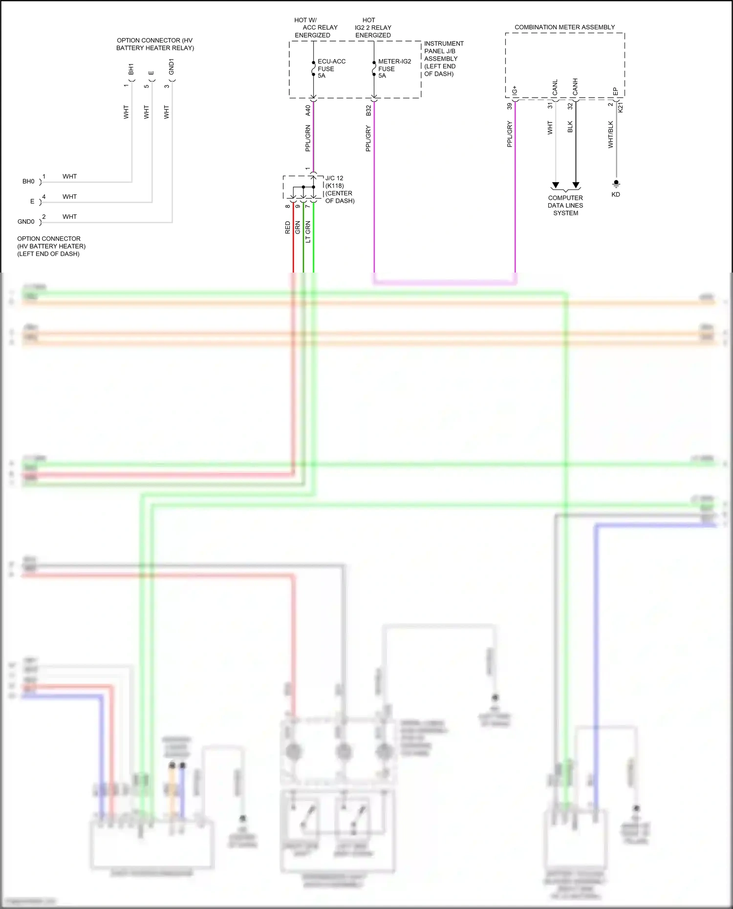 Wiring diagram right side shift up for Toyota Camry XV70 (2017-2021) (4 of 6)