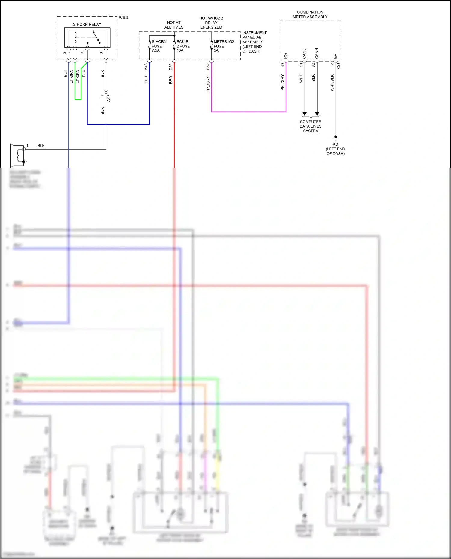 Wiring diagram security indicator for Toyota Camry XV70 (2017-2021) (1 of 9)