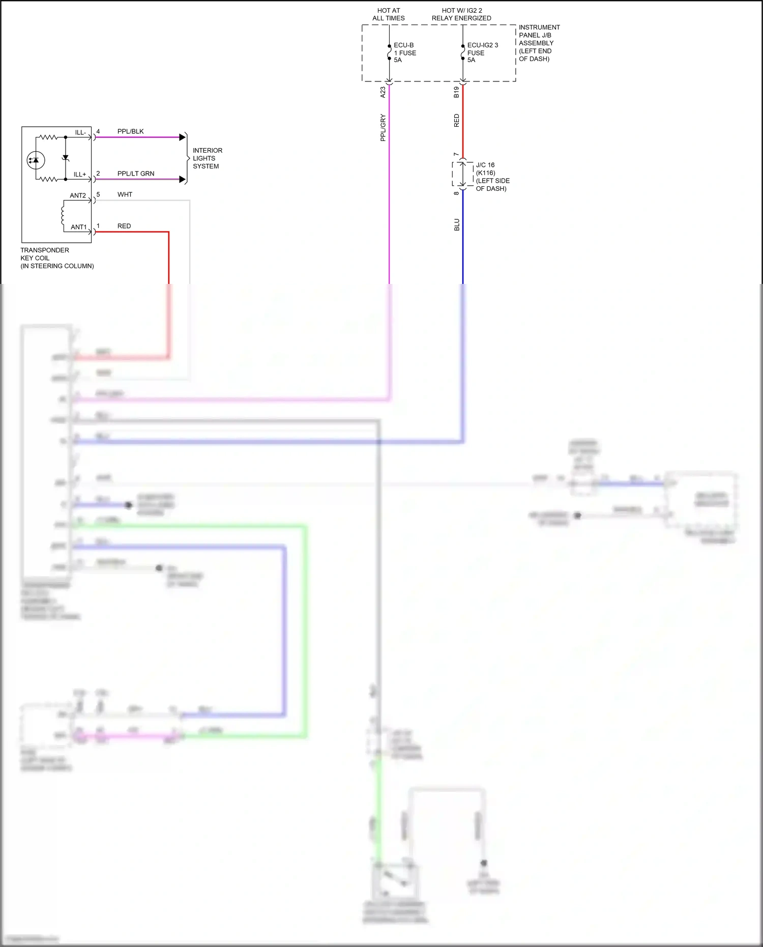 Wiring diagram security indicator for Toyota Camry XV70 (2017-2021) (4 of 9)