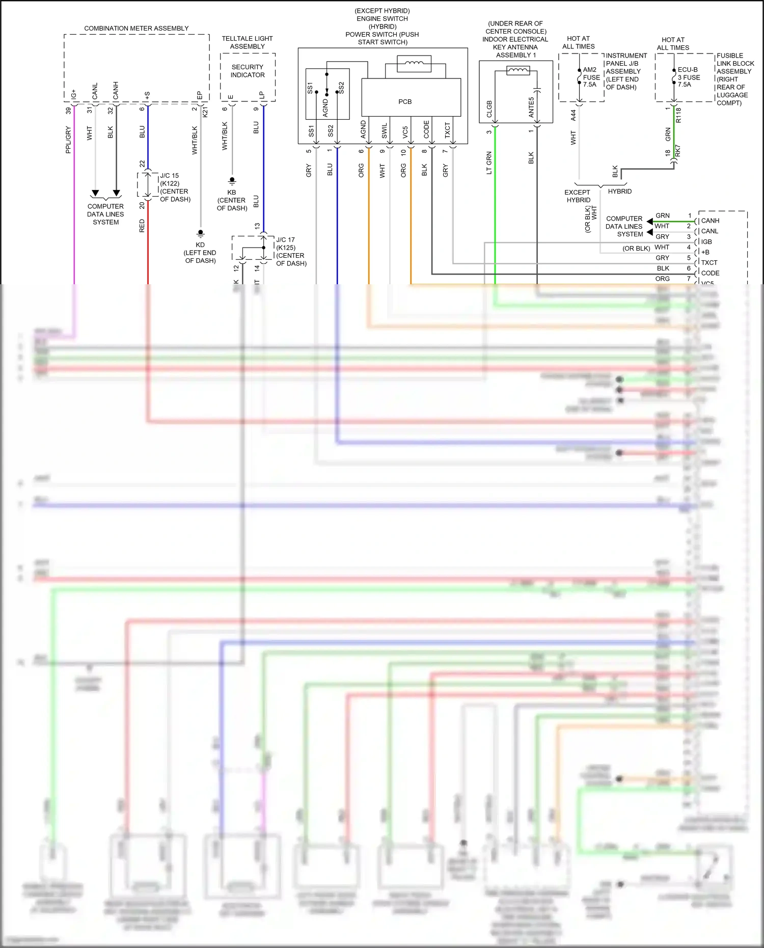 Wiring diagram shift interlock system for Toyota Camry XV70 (2017-2021) (6 of 11)