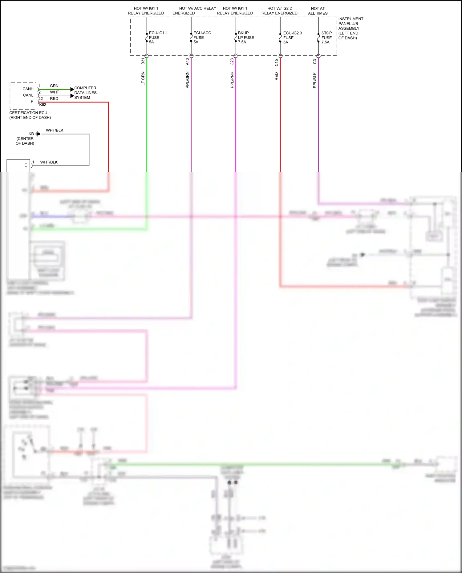Wiring diagram shift lock control unit assembly for Toyota Camry XV70 (2017-2021) (7 of 10)