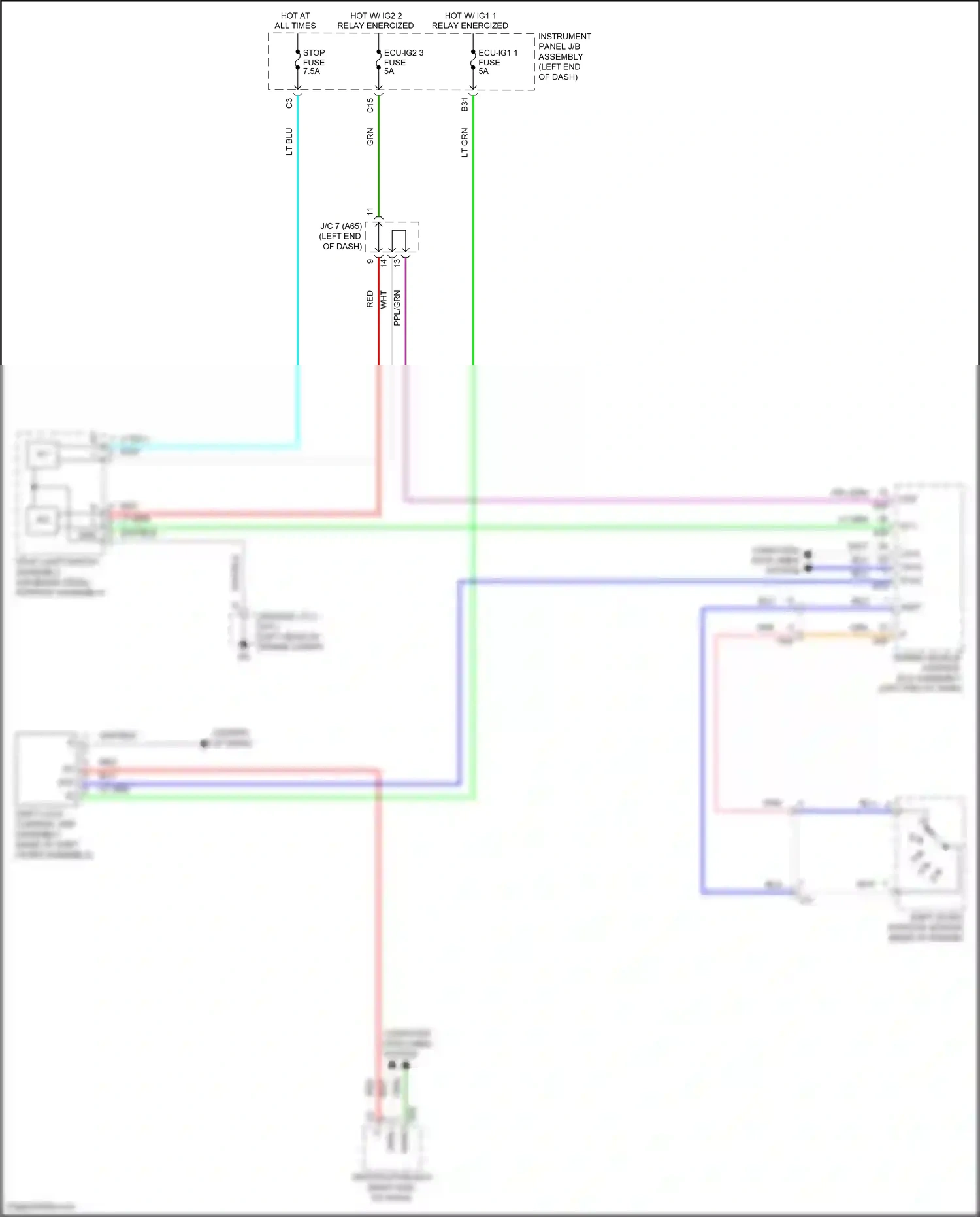 Wiring diagram shift lock control unit assembly for Toyota Camry XV70 (2017-2021) (8 of 10)