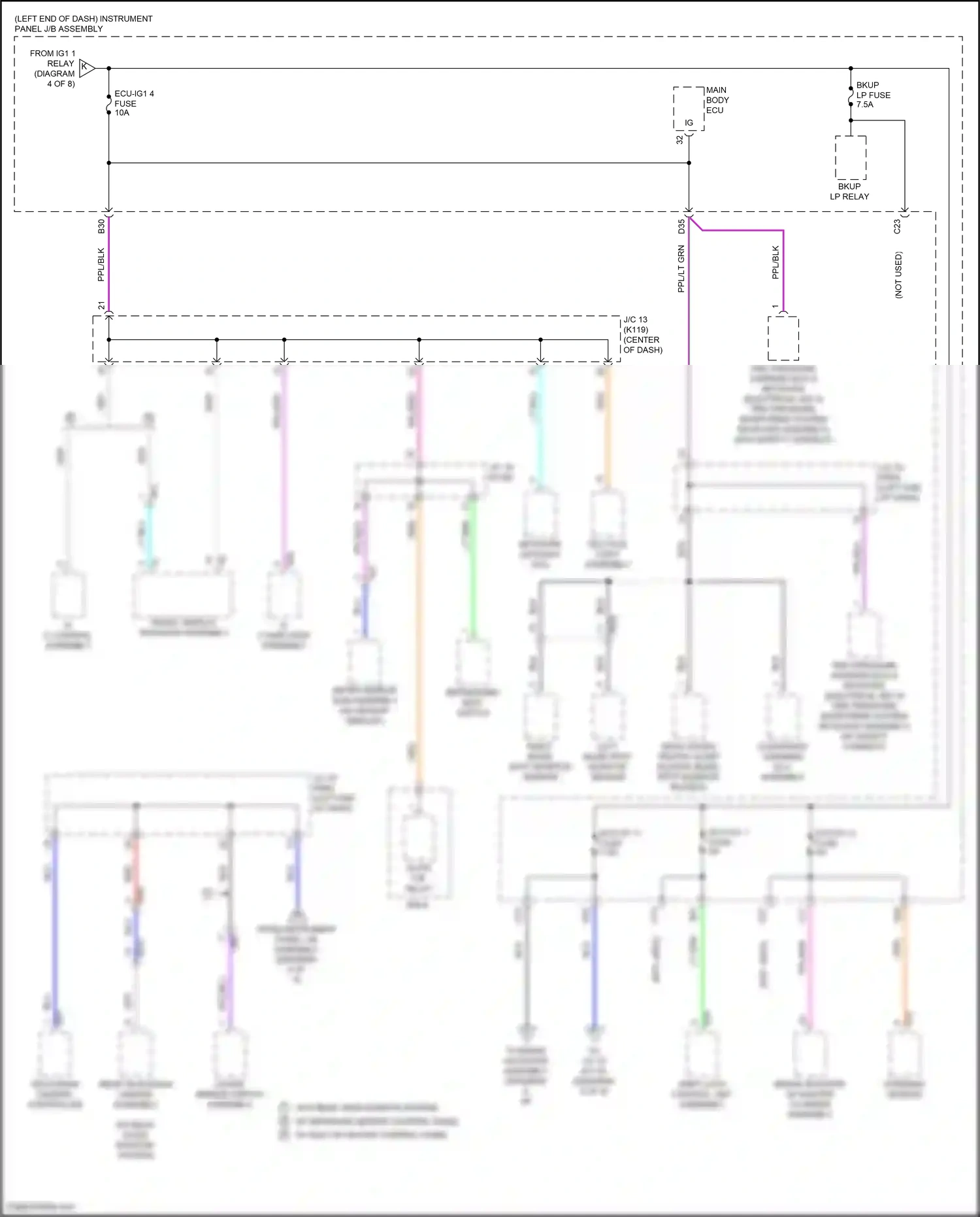 Wiring diagram shift lock control unit assembly for Toyota Camry XV70 (2017-2021) (5 of 10)