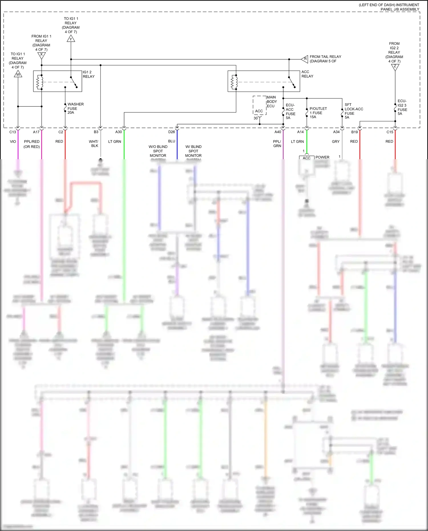 Wiring diagram shift position indicator for Toyota Camry XV70 (2017-2021) (6 of 20)