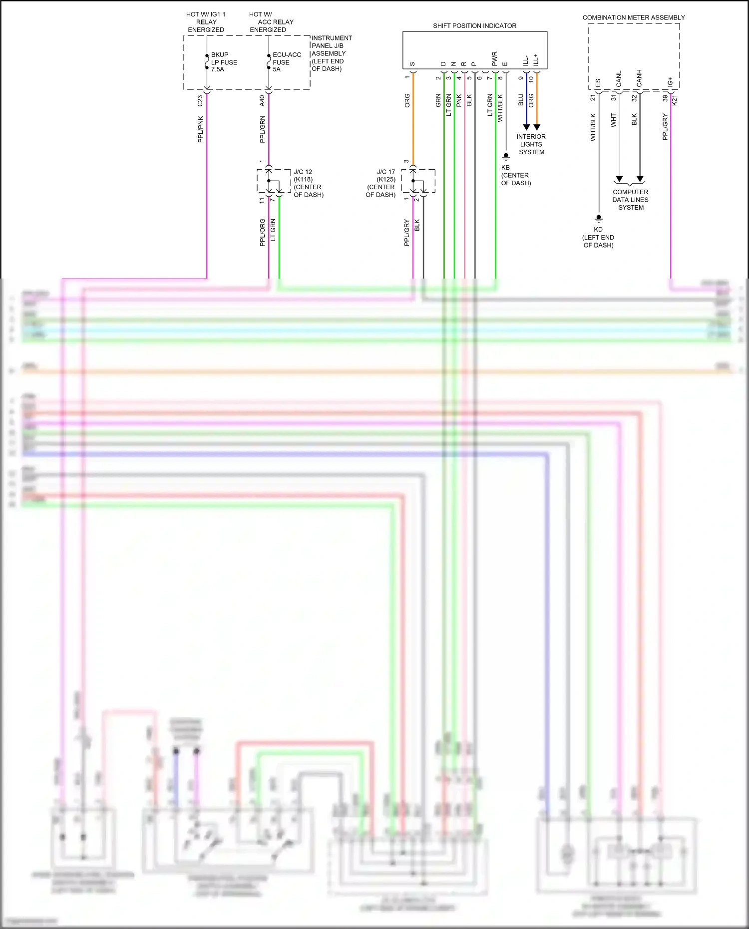 Wiring diagram shift position indicator for Toyota Camry XV70 (2017-2021) (13 of 20)