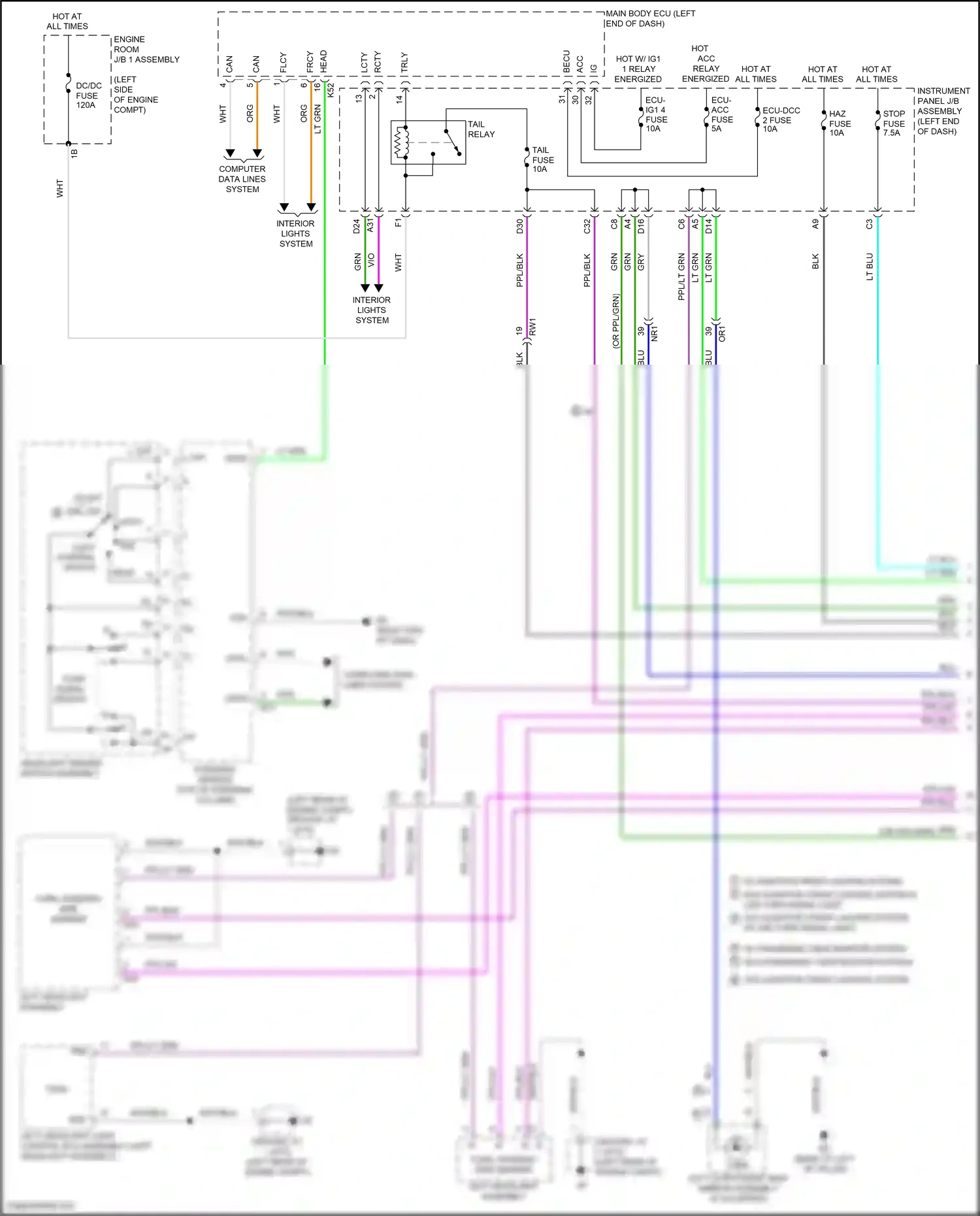 Wiring diagram steering sensor for Toyota Camry XV70 (2017-2021) (4 of 22)