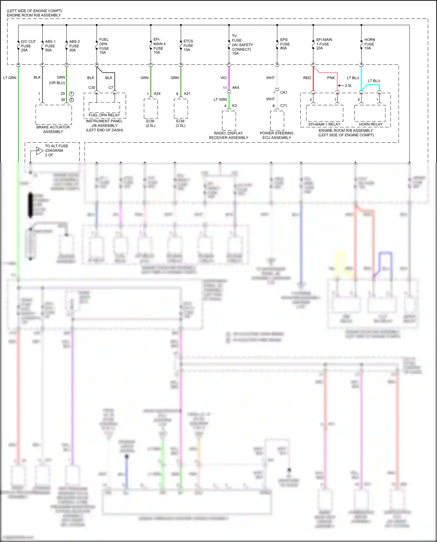 Wiring diagram steering sensor for Toyota Camry XV70 (2017-2021) (6 of 22)