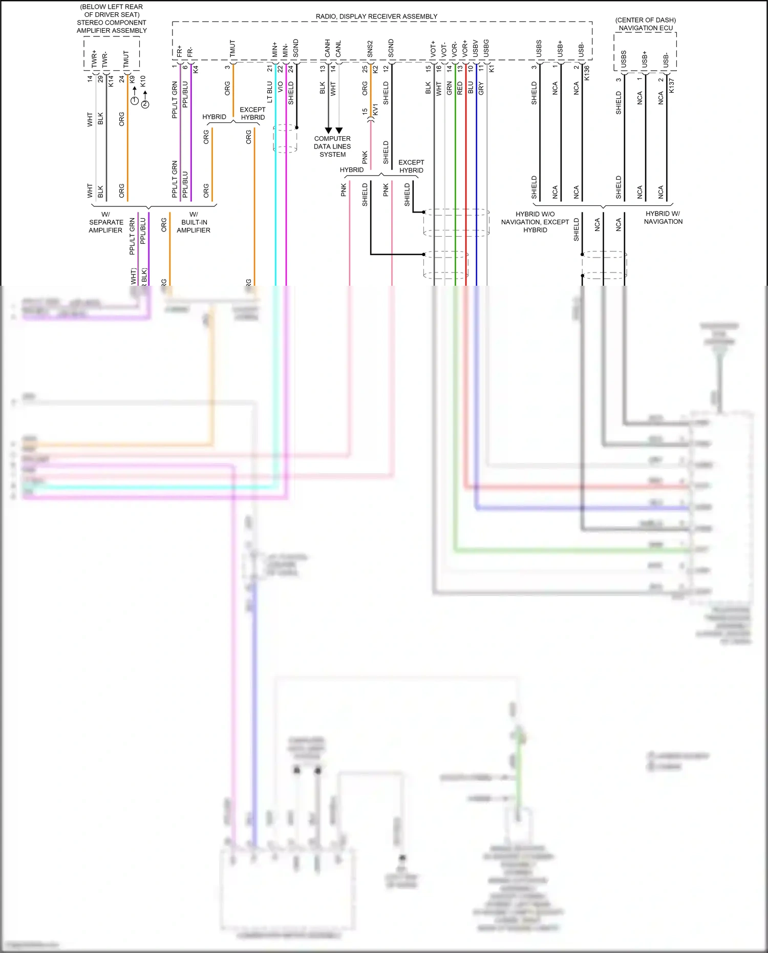 Wiring diagram stereo component amplifier assembly for Toyota Camry XV70 (2017-2021) (10 of 11)