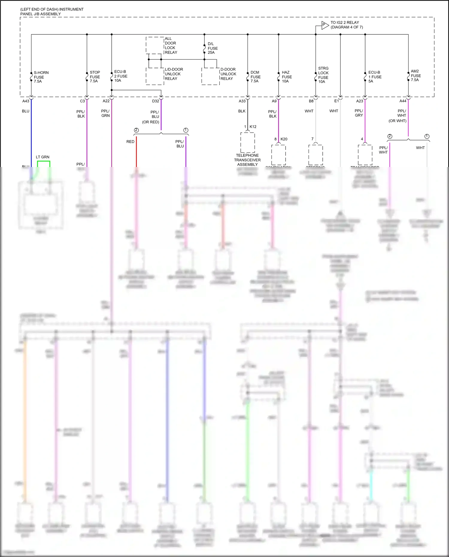 Wiring diagram stop light switch assembly for Toyota Camry XV70 (2017-2021) (5 of 15)