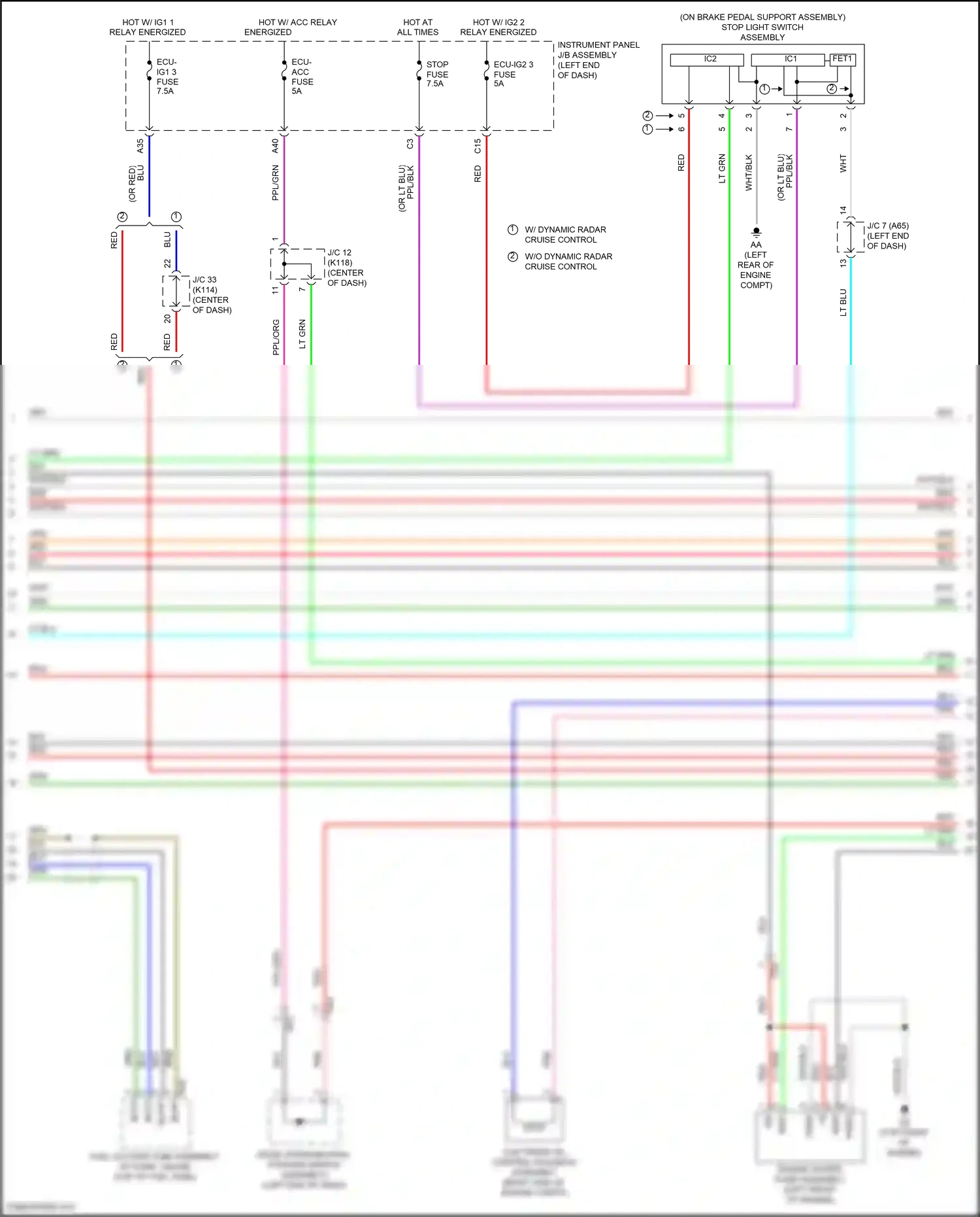 Wiring diagram stop light switch assembly for Toyota Camry XV70 (2017-2021) (15 of 15)