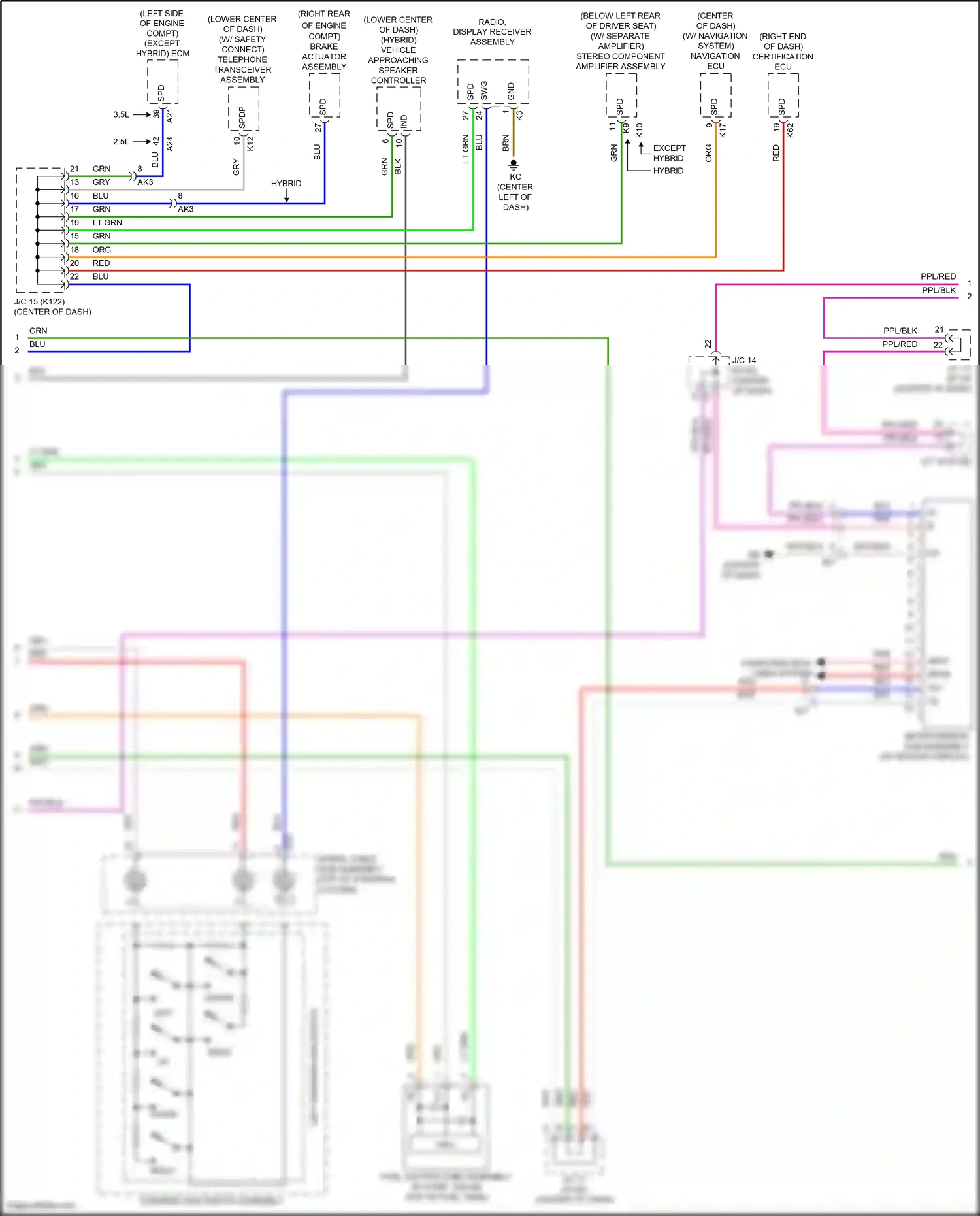 Wiring diagram vehicle approaching speaker controller for Toyota Camry XV70 (2017-2021) (3 of 5)