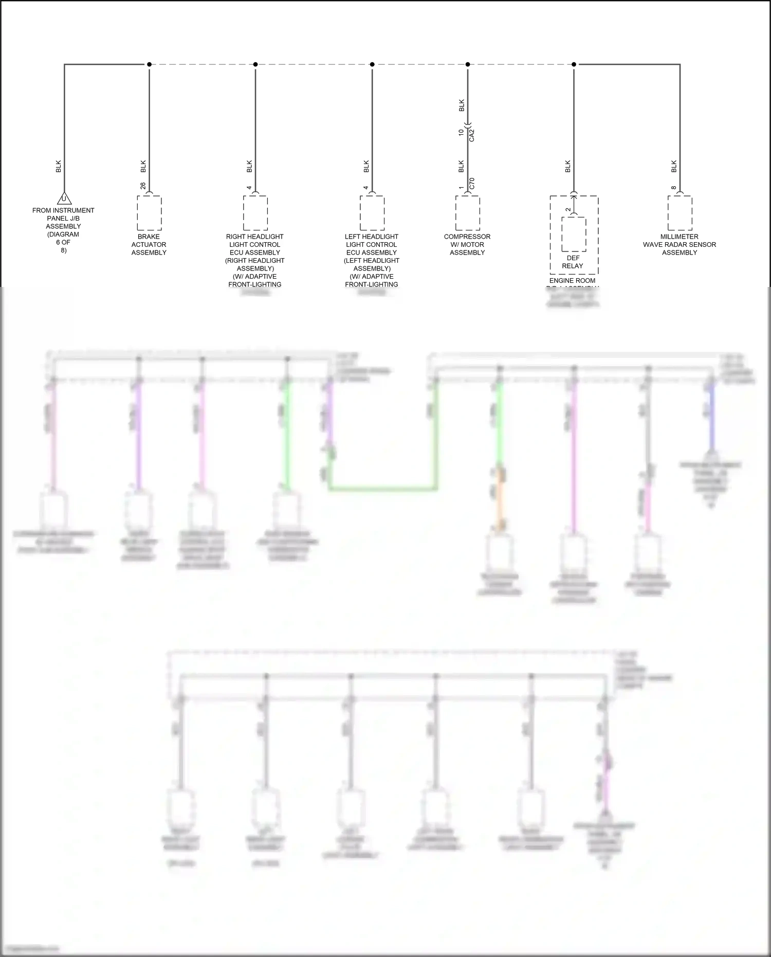 Wiring diagram vehicle approaching speaker controller for Toyota Camry XV70 (2017-2021) (4 of 5)