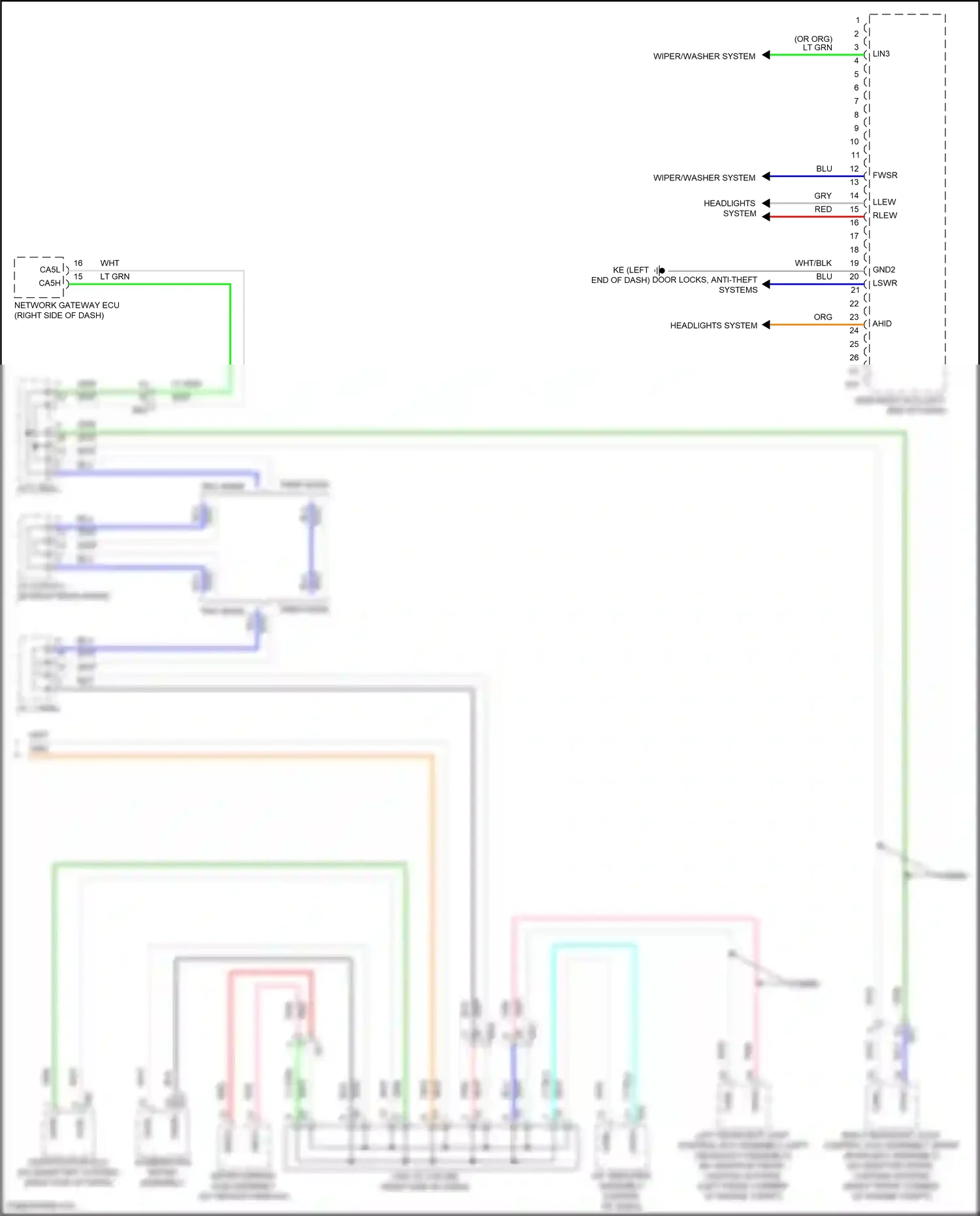 Wiring diagram w/ adaptive front lighting system for Toyota Camry XV70 (2017-2021) (1 of 6)