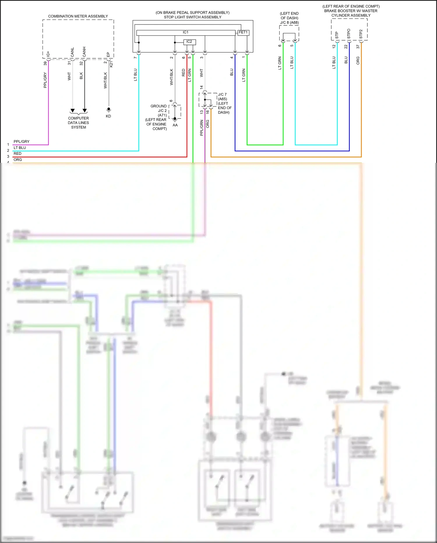 Wiring diagram w/ paddle shift switch for Toyota Camry XV70 (2017-2021) (1 of 5)