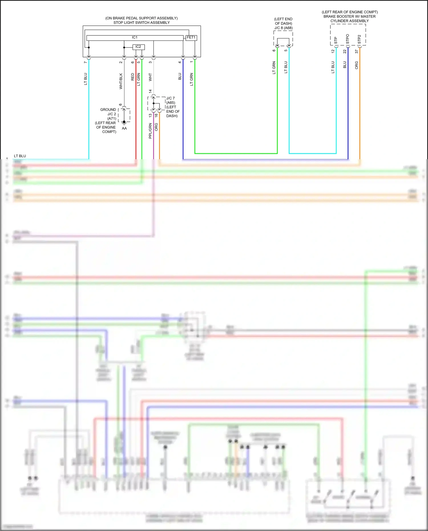 Wiring diagram w/ paddle shift switch for Toyota Camry XV70 (2017-2021) (3 of 5)