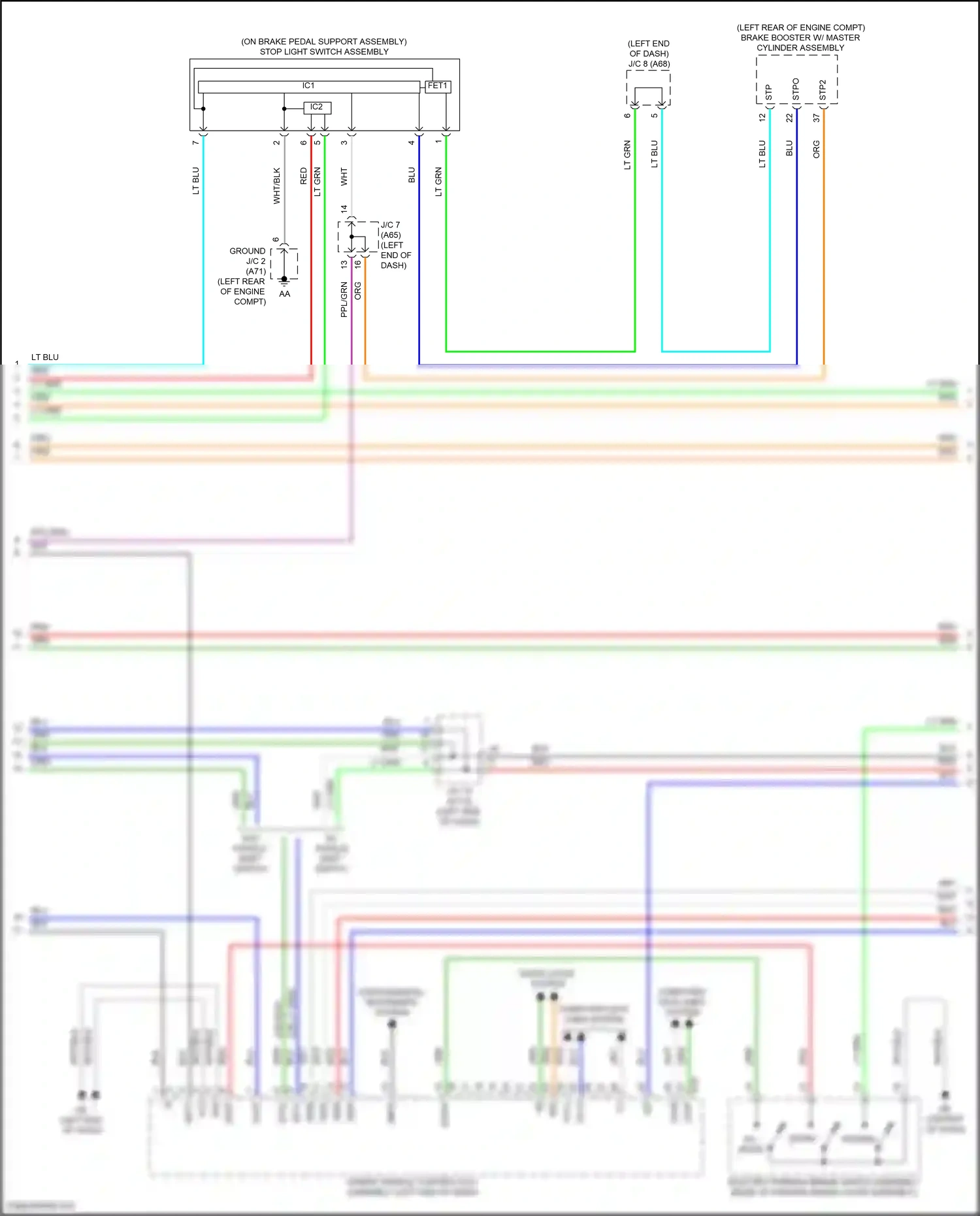 Wiring diagram w/o paddle shift switch for Toyota Camry XV70 (2017-2021) (5 of 5)