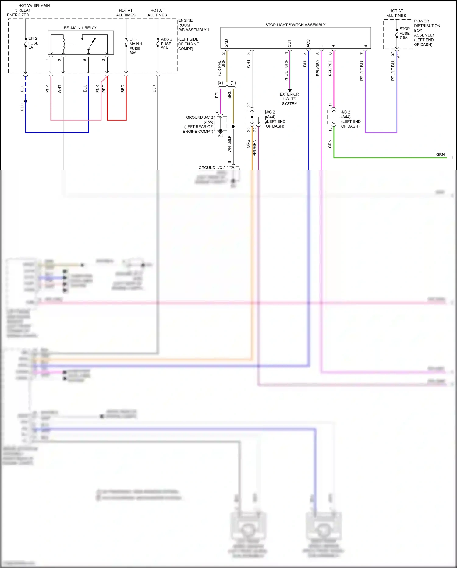 Wiring diagram left front side radar sensor for Toyota Camry XV80 (2024-2024) (2 of 5)