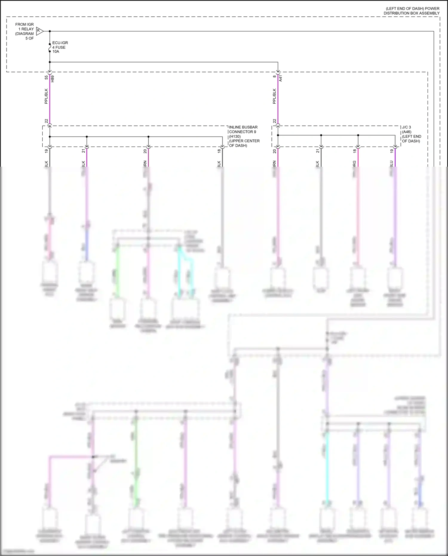 Wiring diagram left front side radar sensor for Toyota Camry XV80 (2024-2024) (5 of 5)