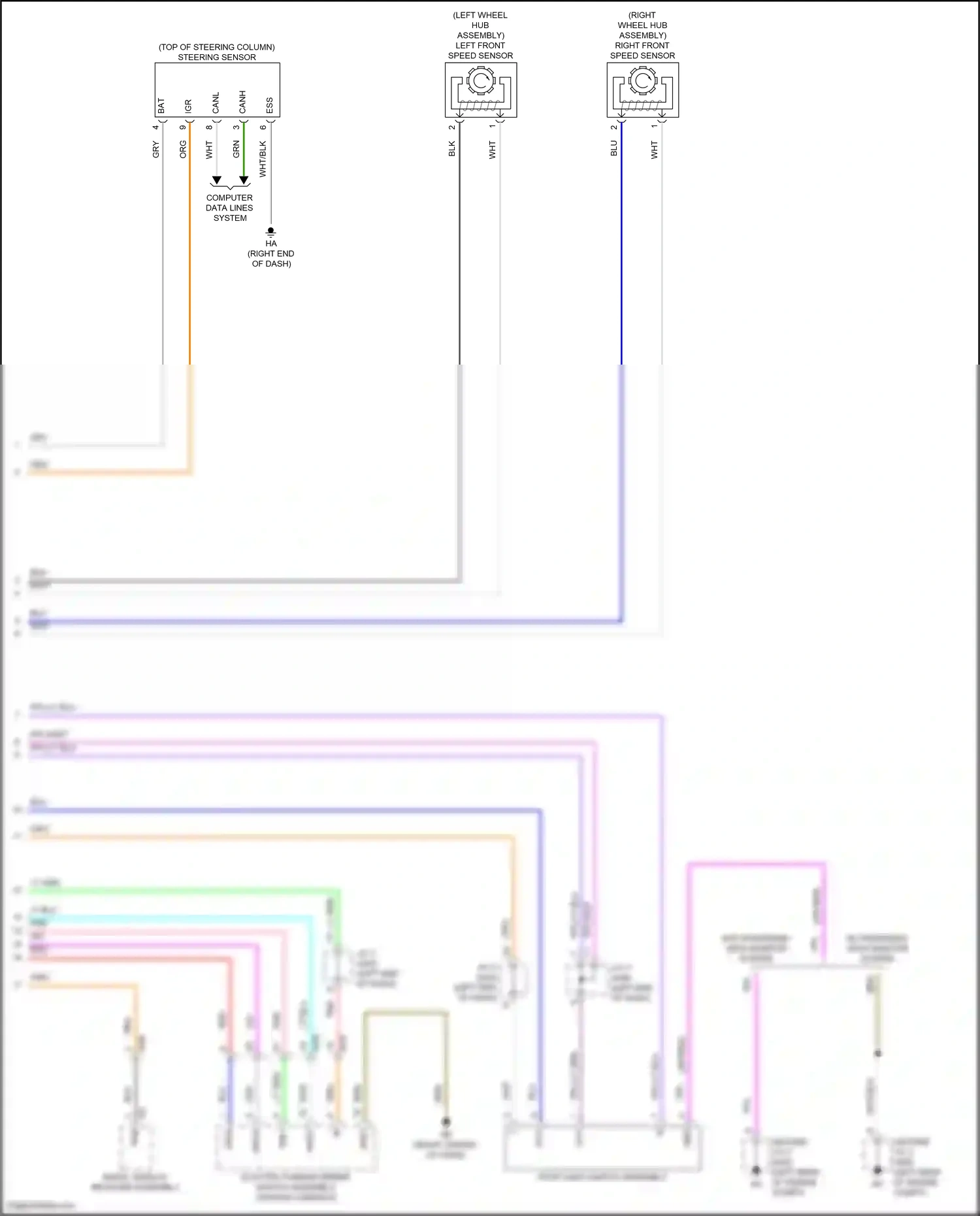 Wiring diagram left front speed sensor for Toyota Camry XV80 (2024-2024) (1 of 3)
