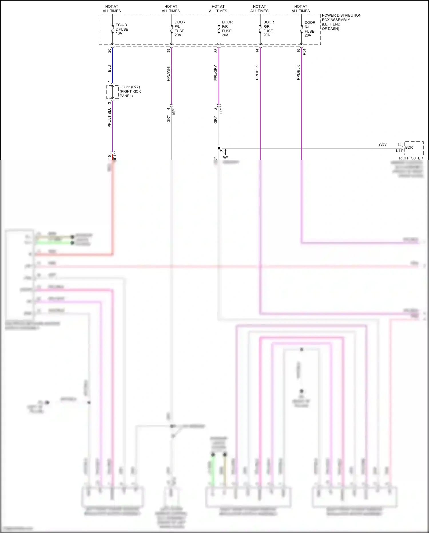 Wiring diagram multiplex network master switch assembly for Toyota Camry XV80 (2024-2024) (6 of 6)