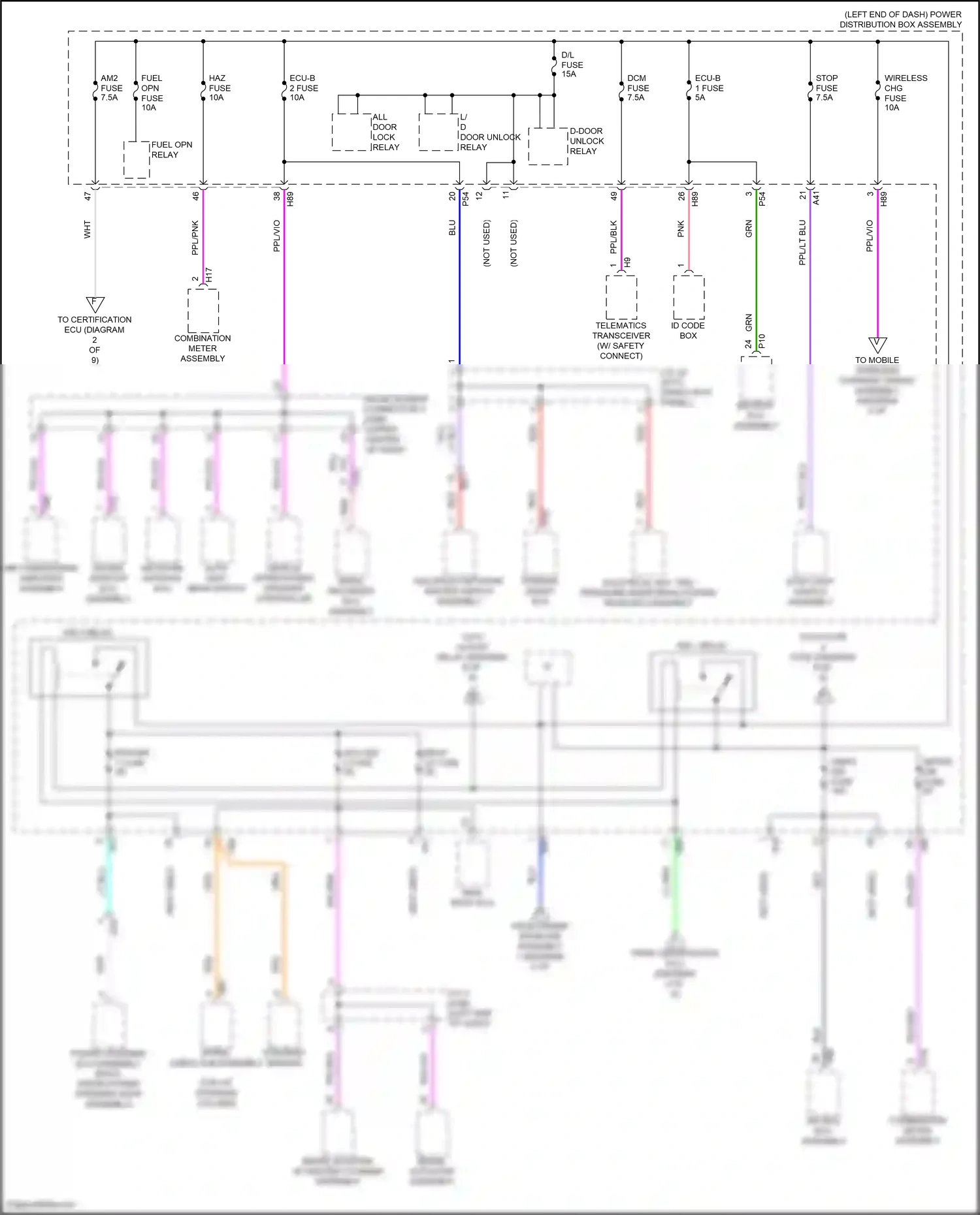 Wiring diagram multiplex network master switch assembly for Toyota Camry XV80 (2024-2024) (4 of 6)