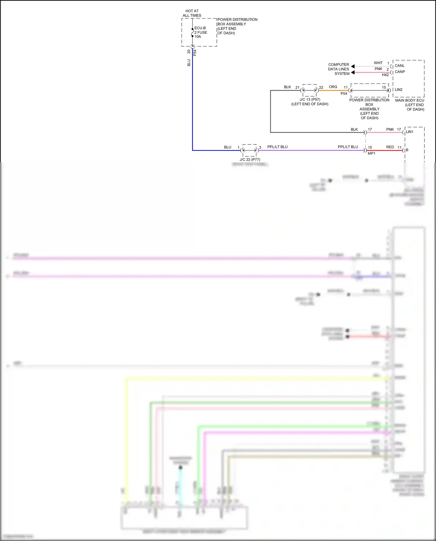 Wiring diagram multiplex network master switch assembly for Toyota Camry XV80 (2024-2024) (3 of 6)