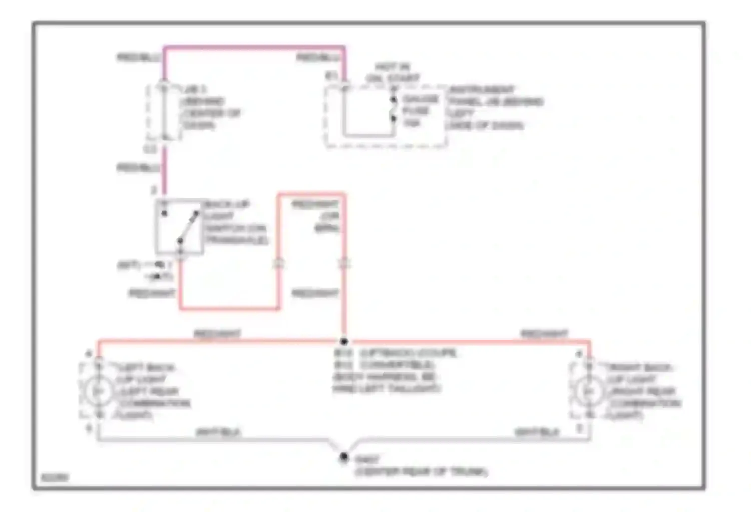 Celica Toyota T200 facelift (1995-1999): Back-up lamps circuit