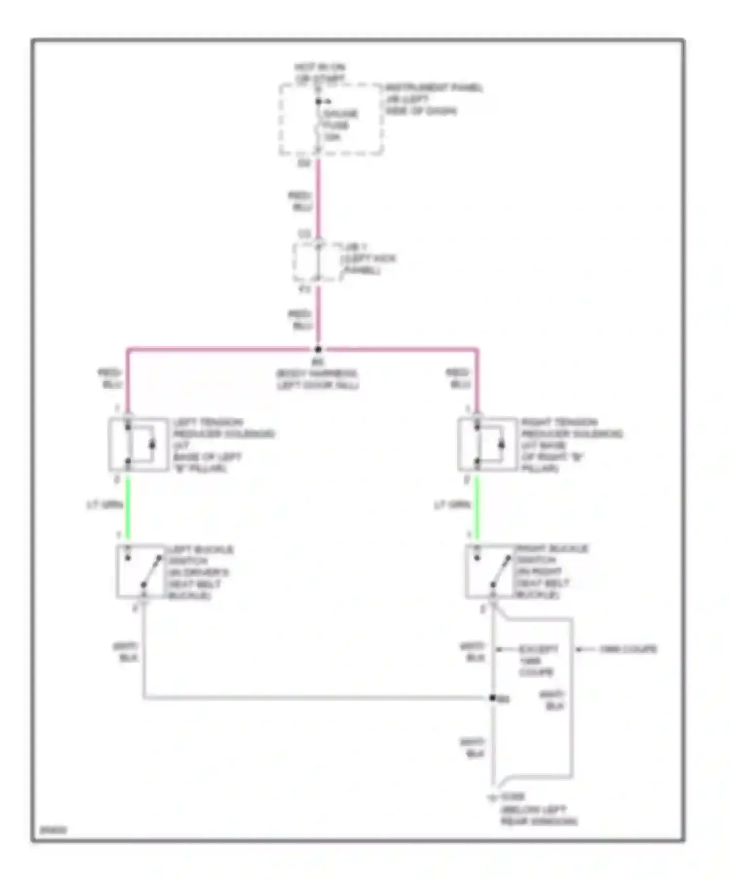 Celica Toyota T200 facelift (1995-1999): Passive restraint circuit