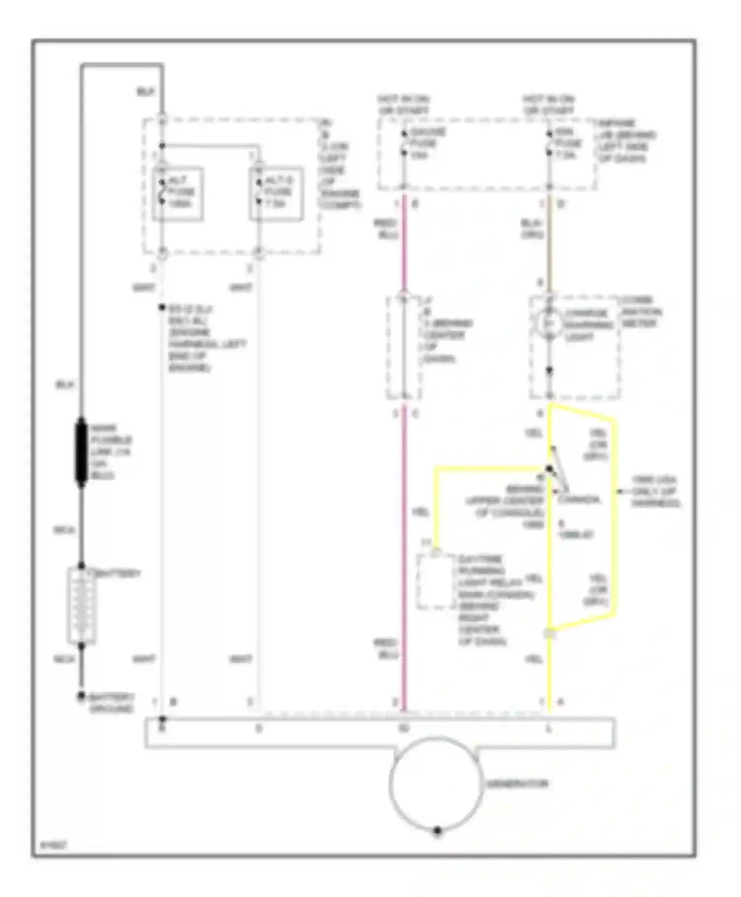 Celica Toyota T200 facelift (1995-1999): Charging circuit