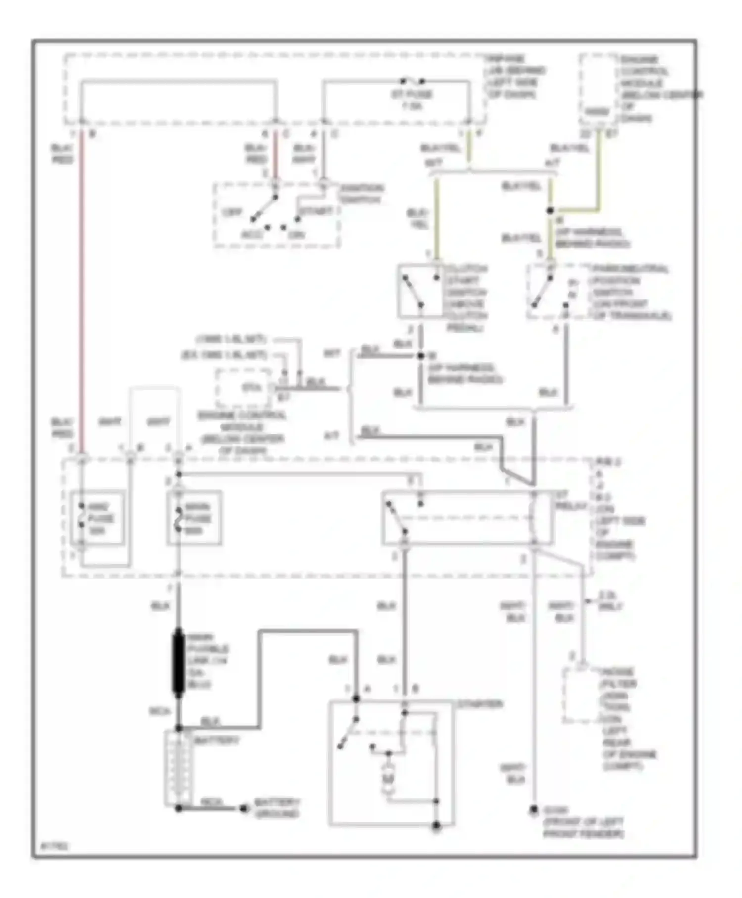 Celica Toyota T200 facelift (1995-1999): Starting circuit