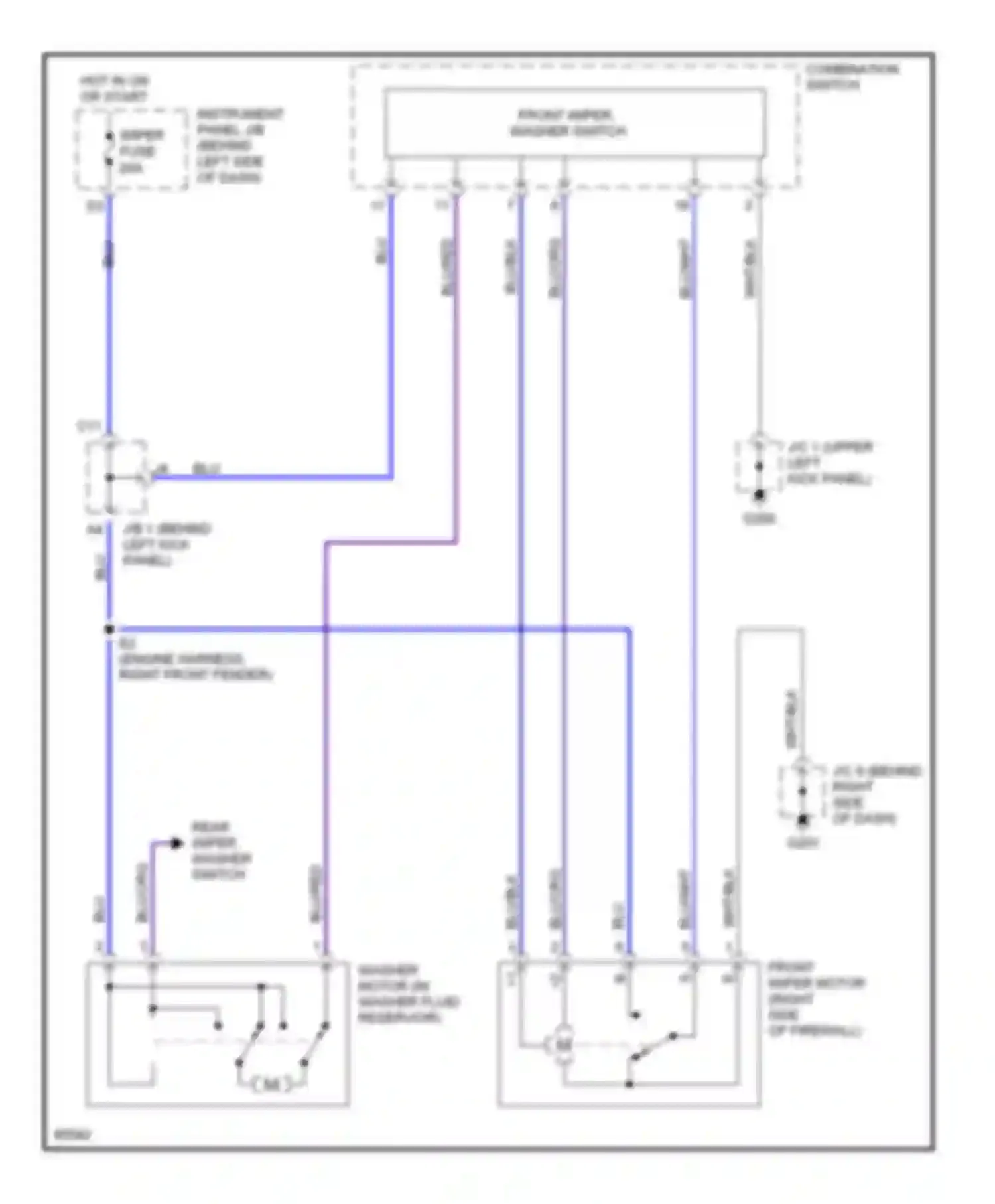 Celica Toyota T200 facelift (1995-1999): Front wiper/washer circuit