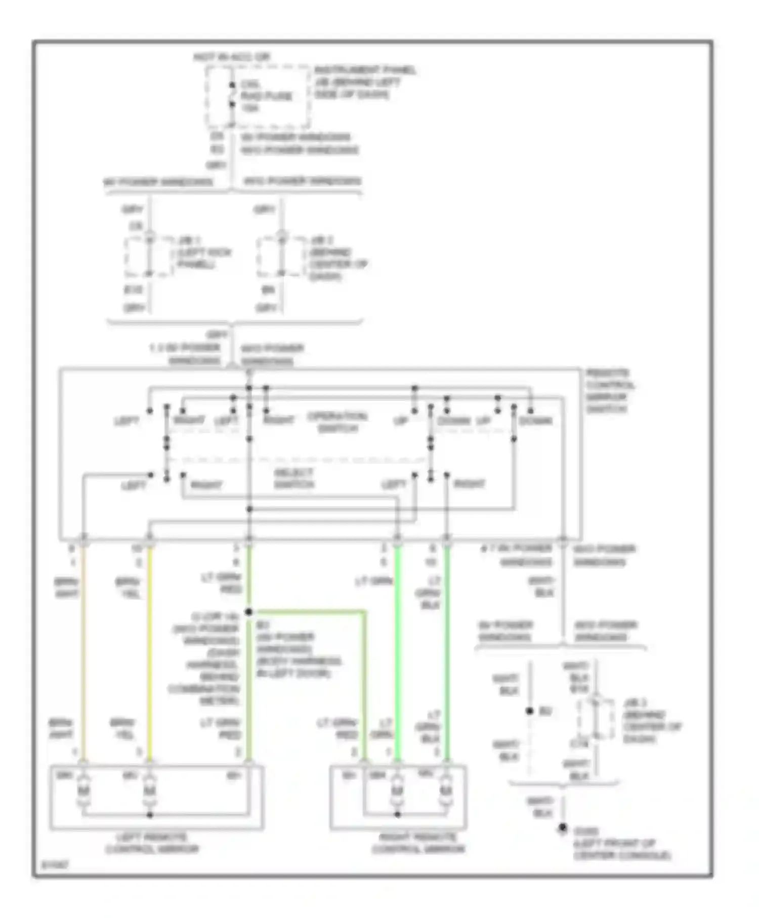Wiring diagram 4 7 w/ power windows w/o power windows for Toyota Celica T200 facelift (1995-1999) (1 of 1)