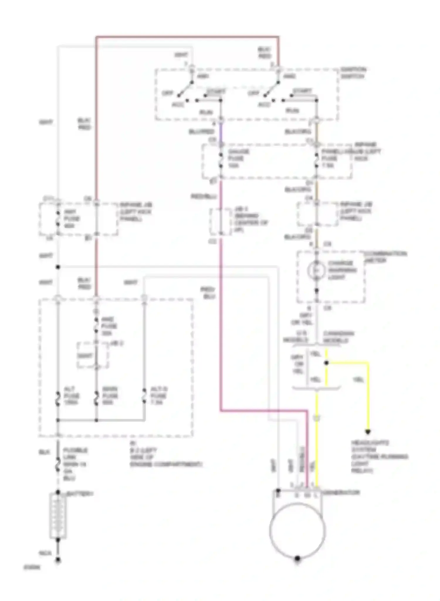 Celica Toyota T200 (1993-1995): Charging circuit