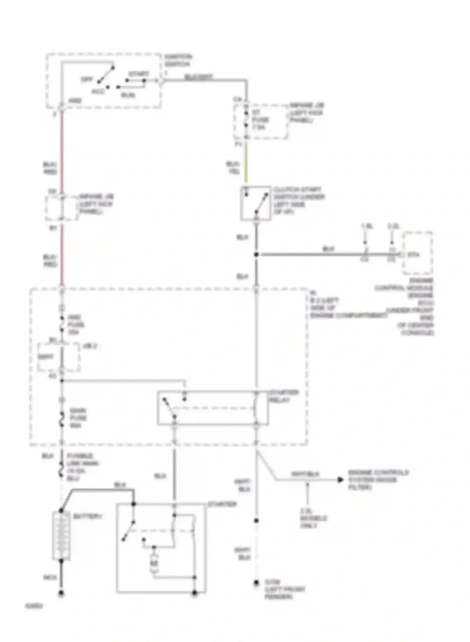 Celica Toyota T200 (1993-1995): Starting circuit, m/t