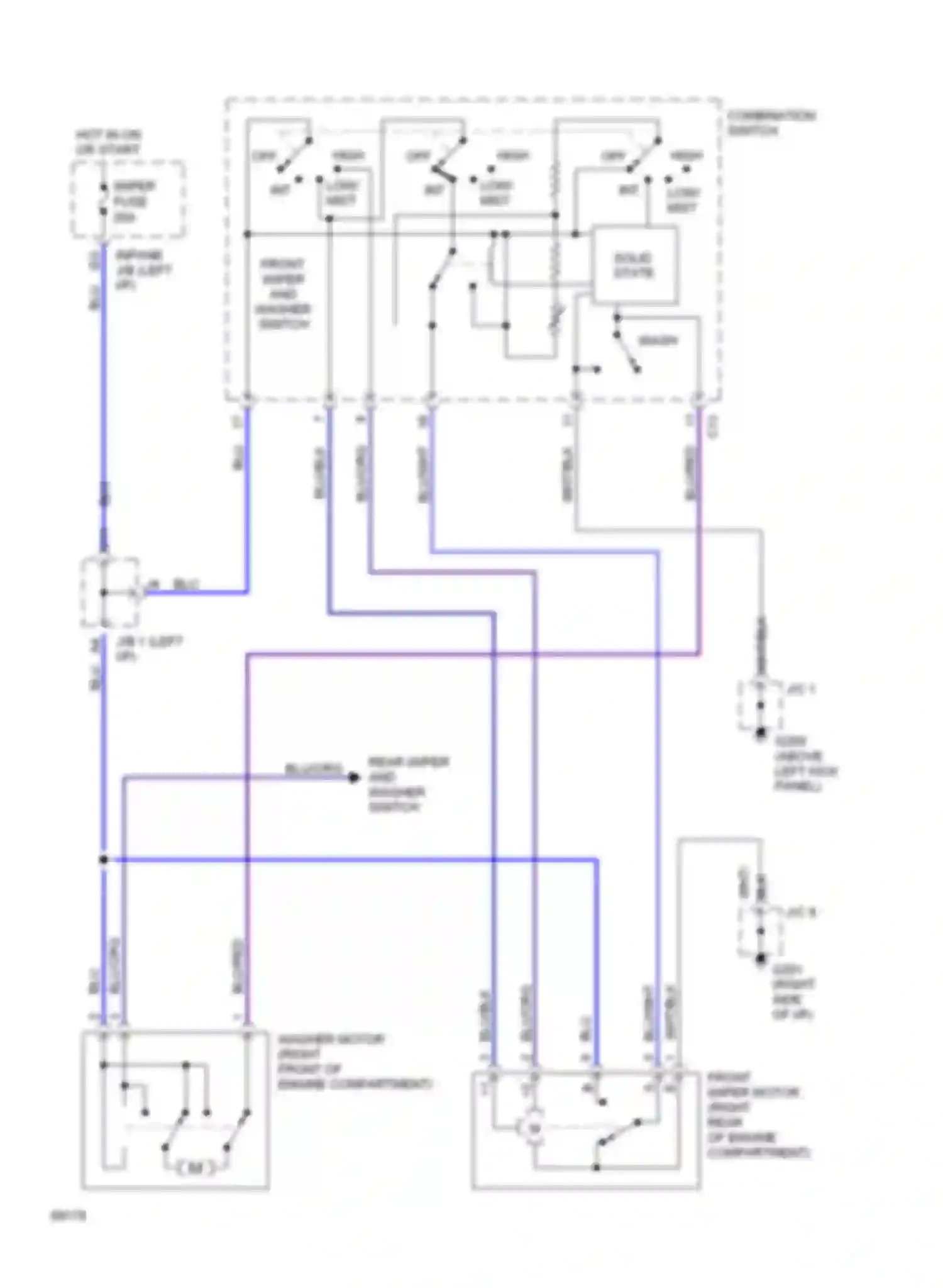 Celica Toyota T200 (1993-1995): Front wiper/washer circuit
