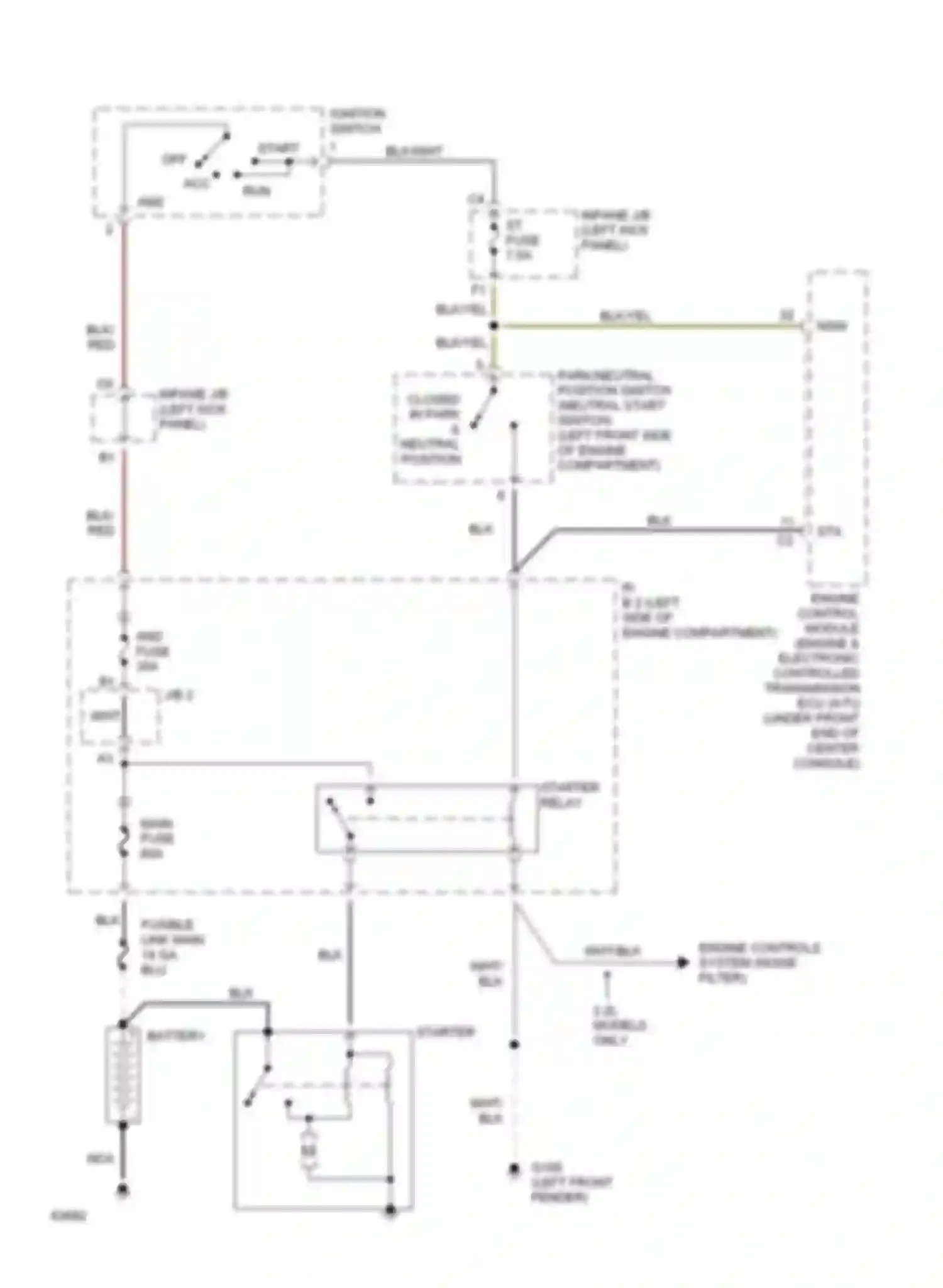 Wiring diagram 2.2l models only for Toyota Celica T200 (1993-1995) (1 of 2)