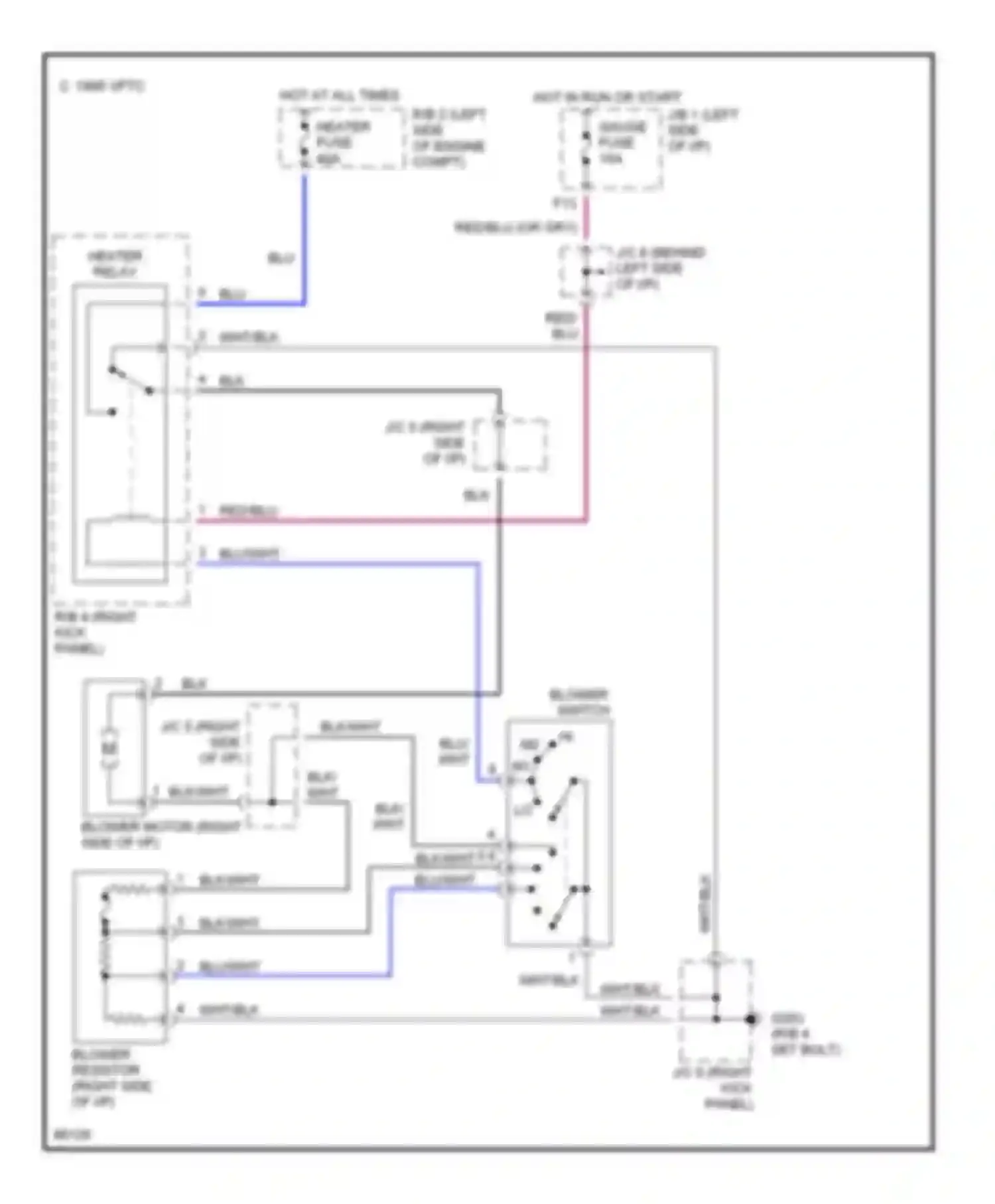 Wiring diagram hot in run or start for Toyota Celica T200 (1993-1995) (3 of 6)