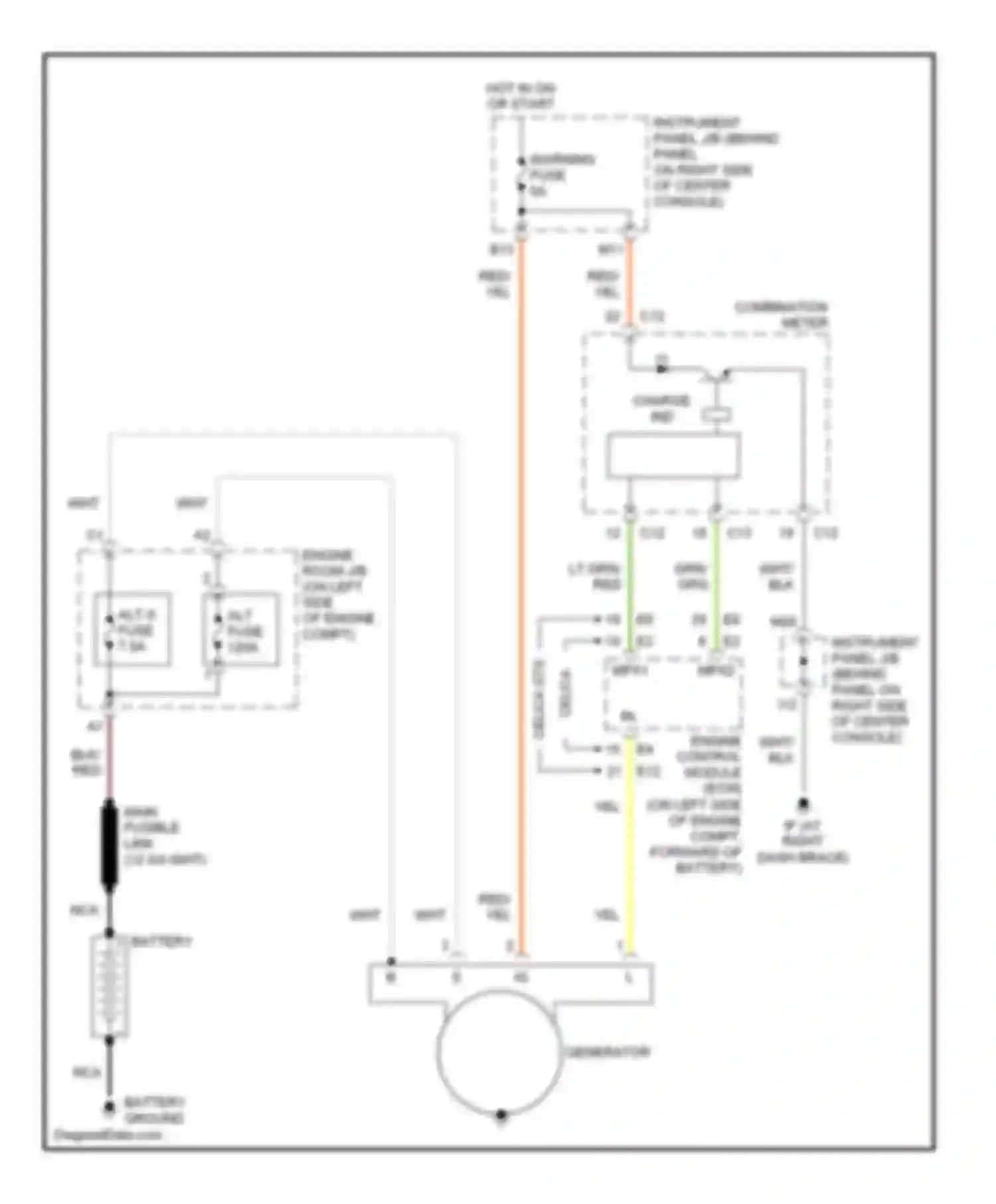 Celica Toyota T230 facelift (2002-2006): Charging circuit