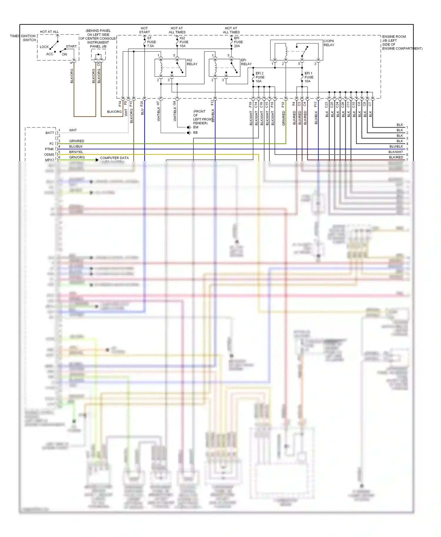 Toyota Celica T230 facelift (2002-2006) computer data lines system wiring diagram  (1 of 1)