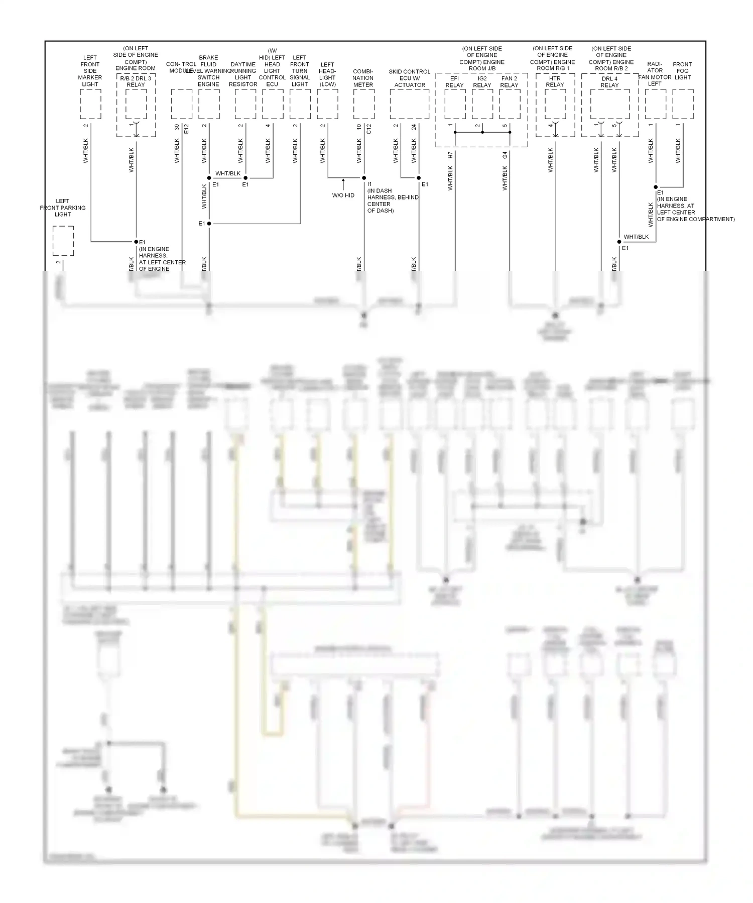 Toyota Celica T230 facelift (2002-2006) engine control module wiring diagram  (2 of 3)