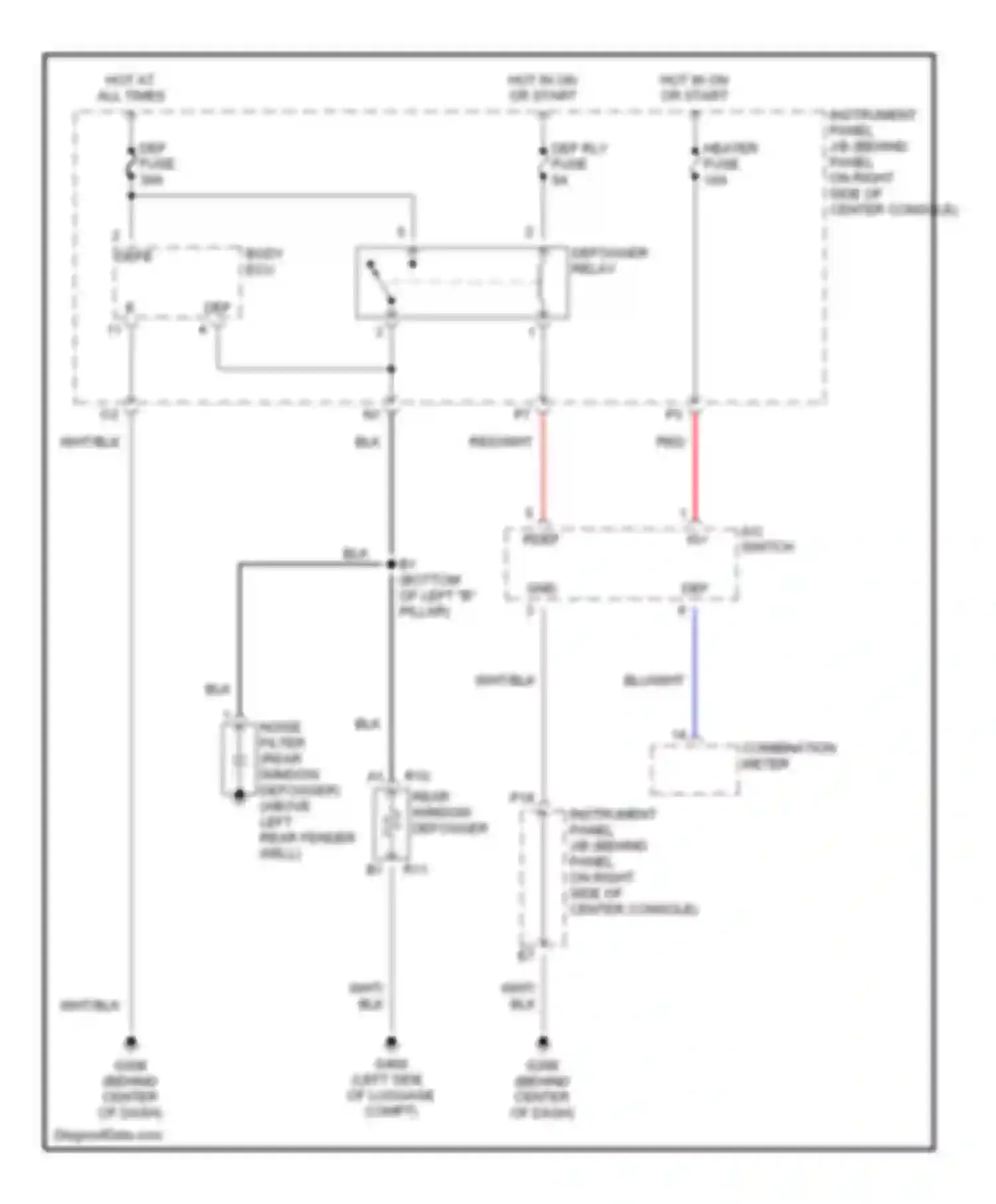 Celica Toyota T230 (1999-2002): Defogger circuit