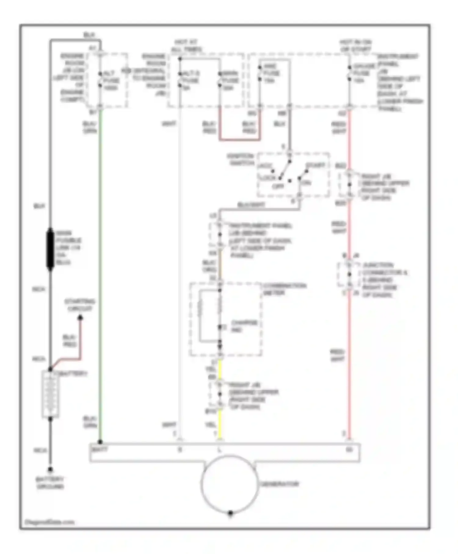 Corolla Toyota IX facelift (2003-2007): Charging circuit