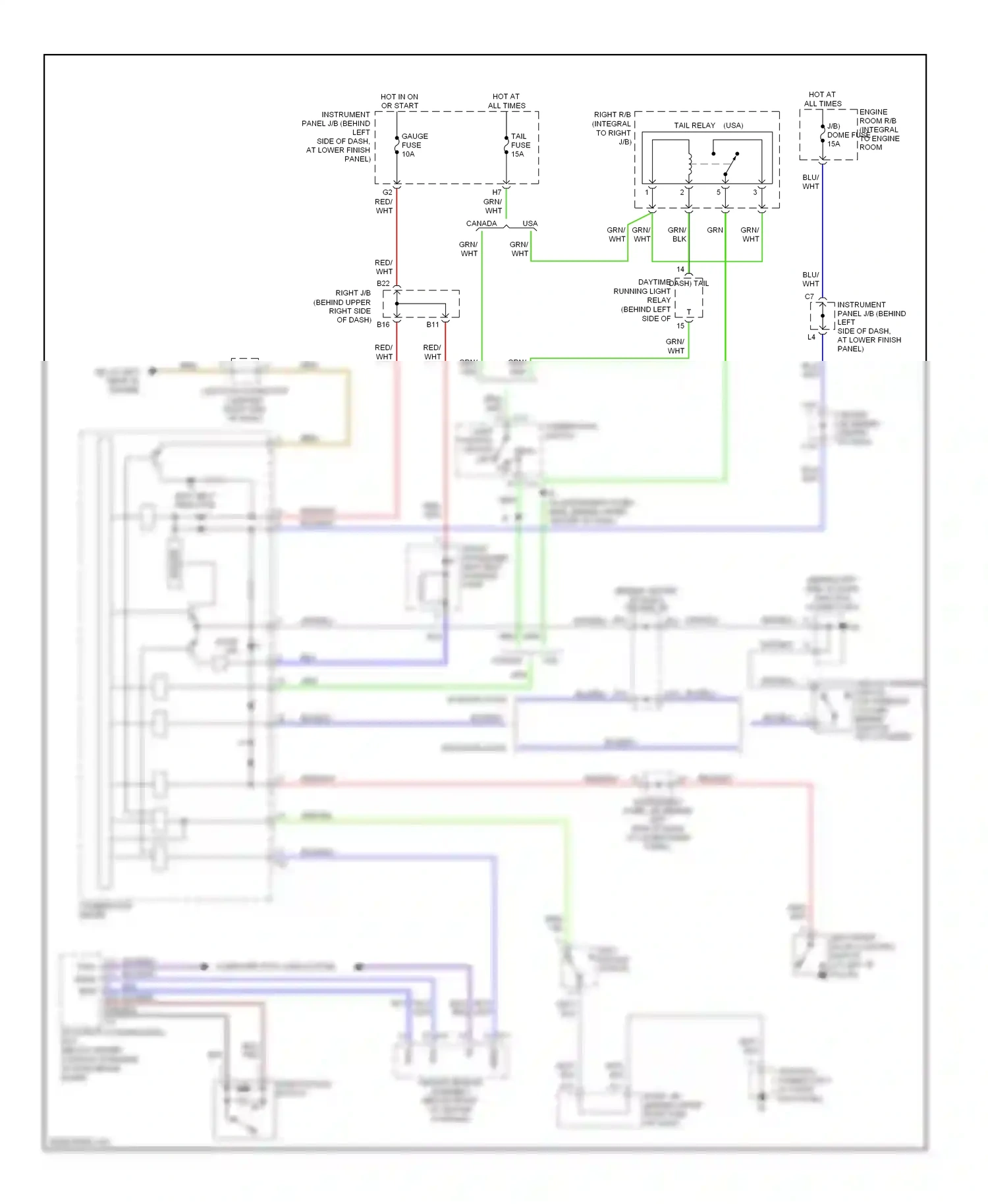 Toyota Corolla IX facelift (2003-2007) combination light control switch switch wiring diagram  (1 of 1)