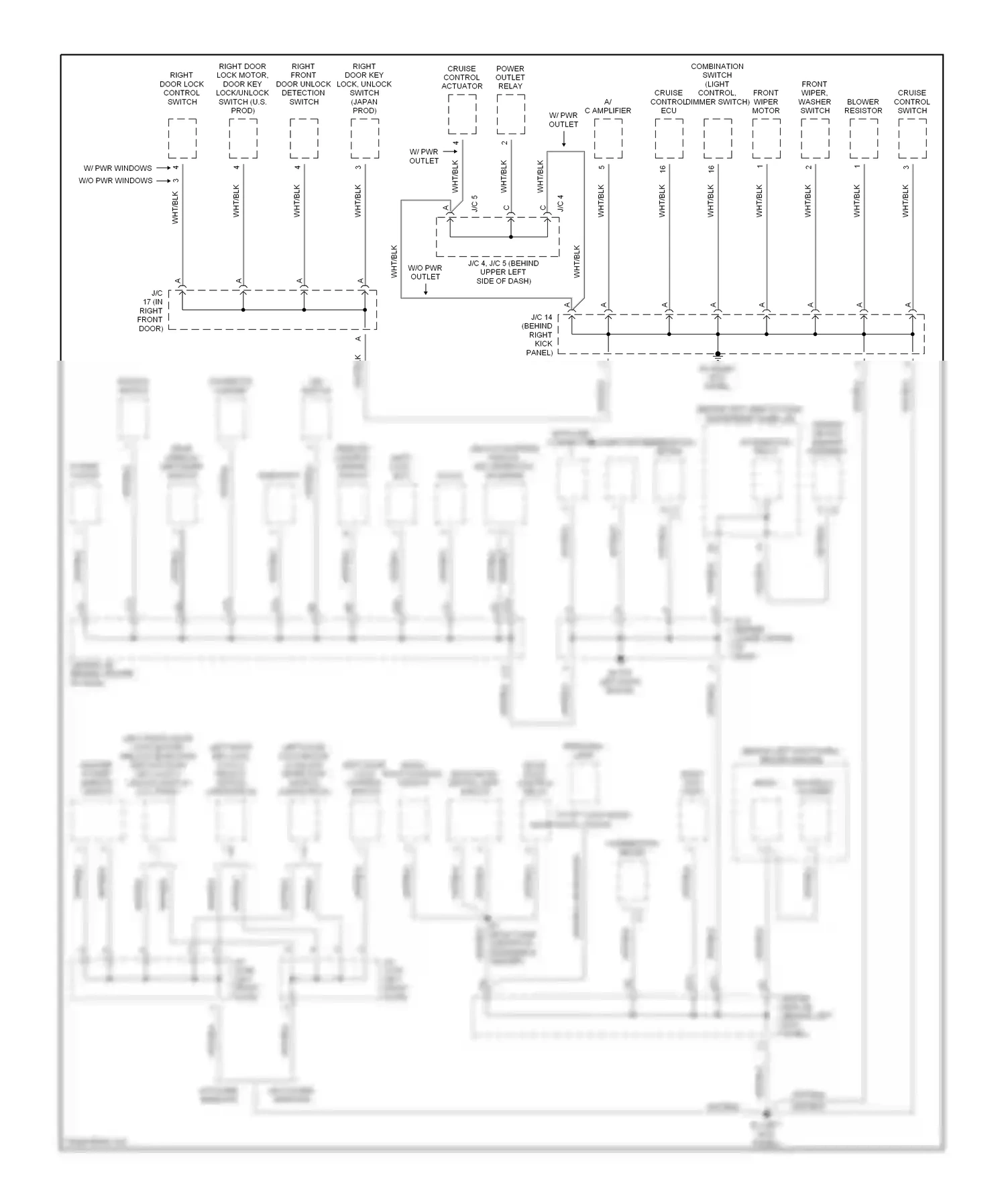 Toyota Corolla IX (2000-2004) combination switch (light control, dimmer switch) wiring diagram  (1 of 1)