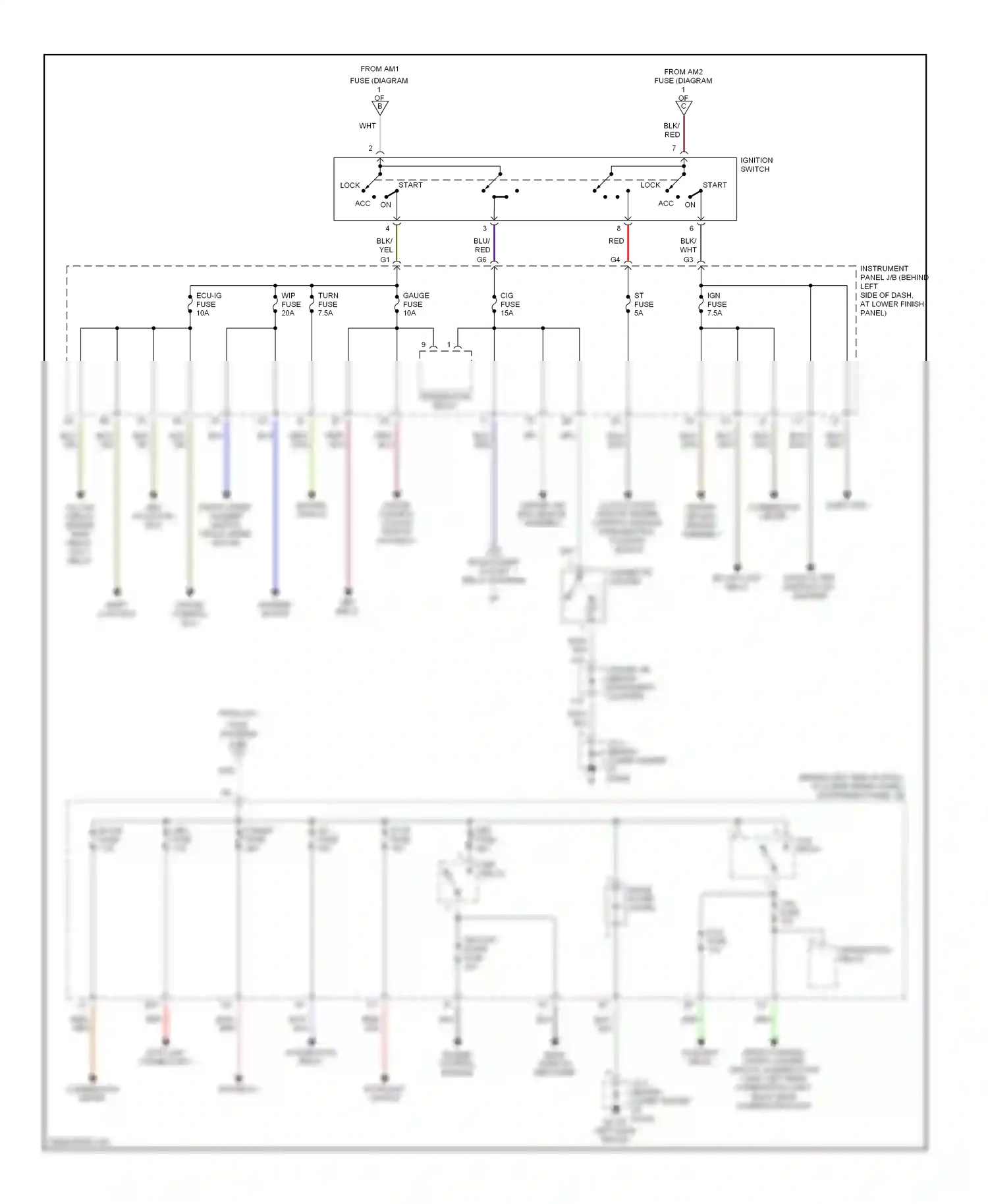 Toyota Corolla IX (2000-2004) stoplight switch wiring diagram  (1 of 1)