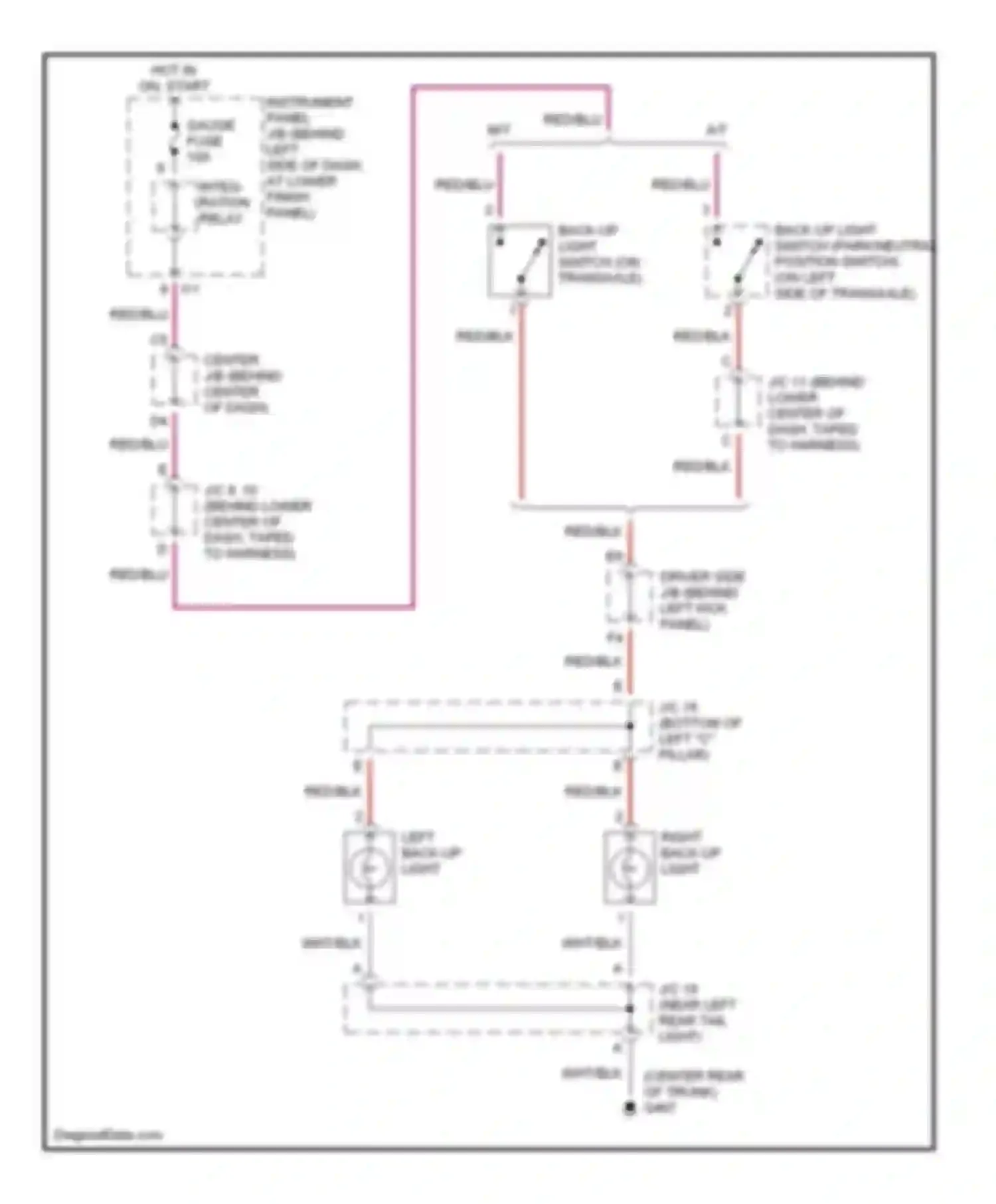 Corolla Toyota VII (1991-2002): Back-up lamps circuit