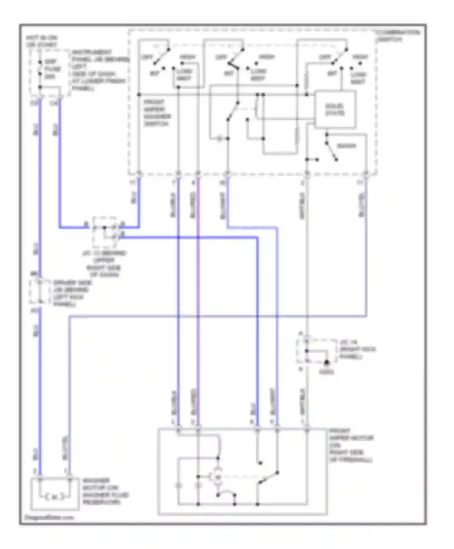 Wiring diagram combination switch for Toyota Corolla VIII (1995-2000) (4 of 4)