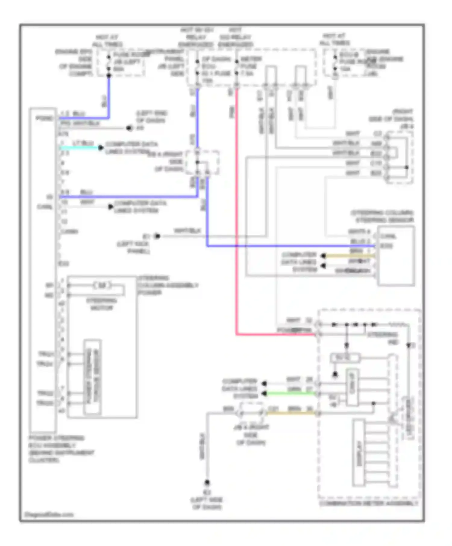 Wiring diagram combination meter assembly for Toyota Corolla X facelift (2010-2013) (27 of 40)