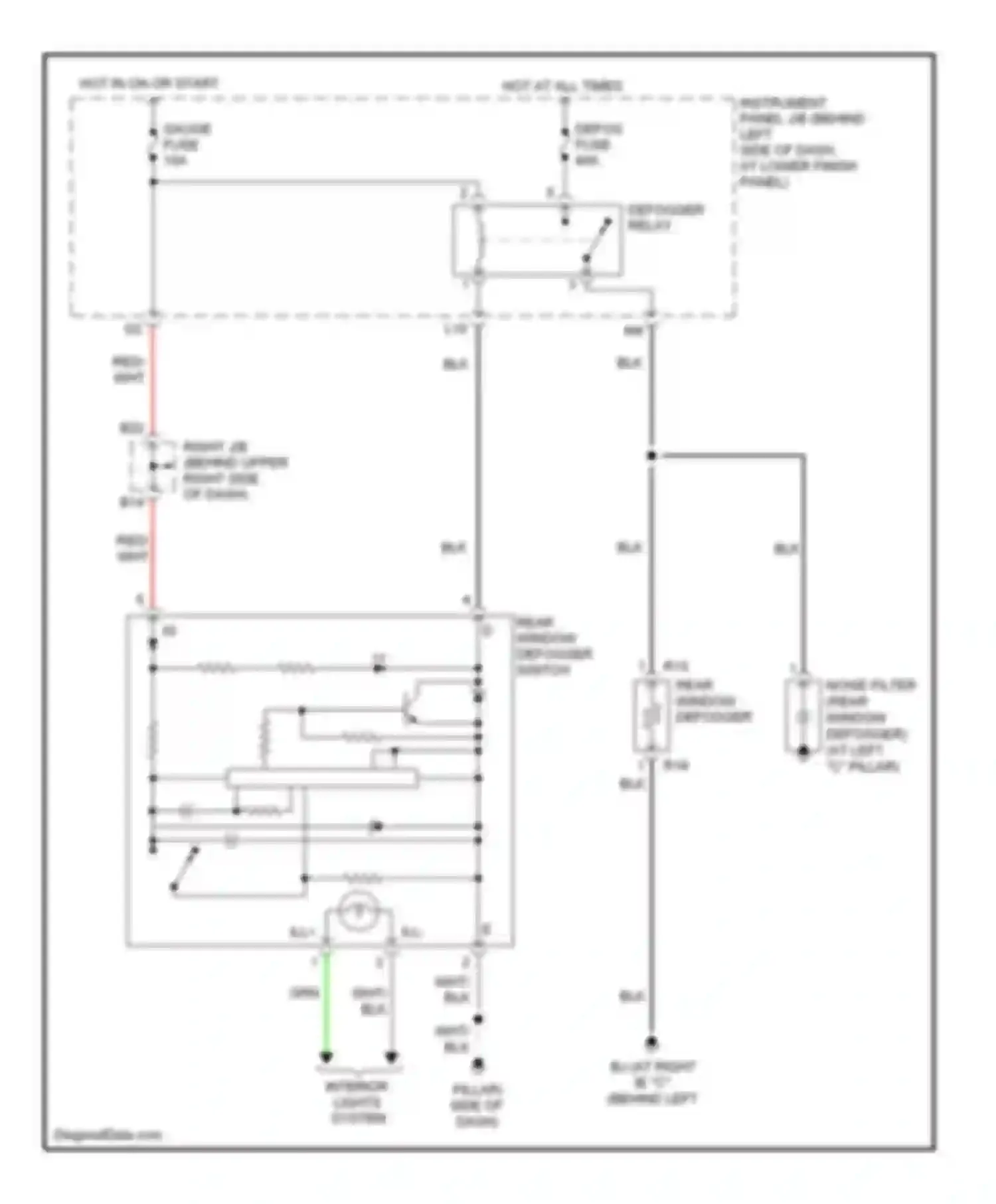 Corolla Toyota X (2006-2010): Defoggers circuit
